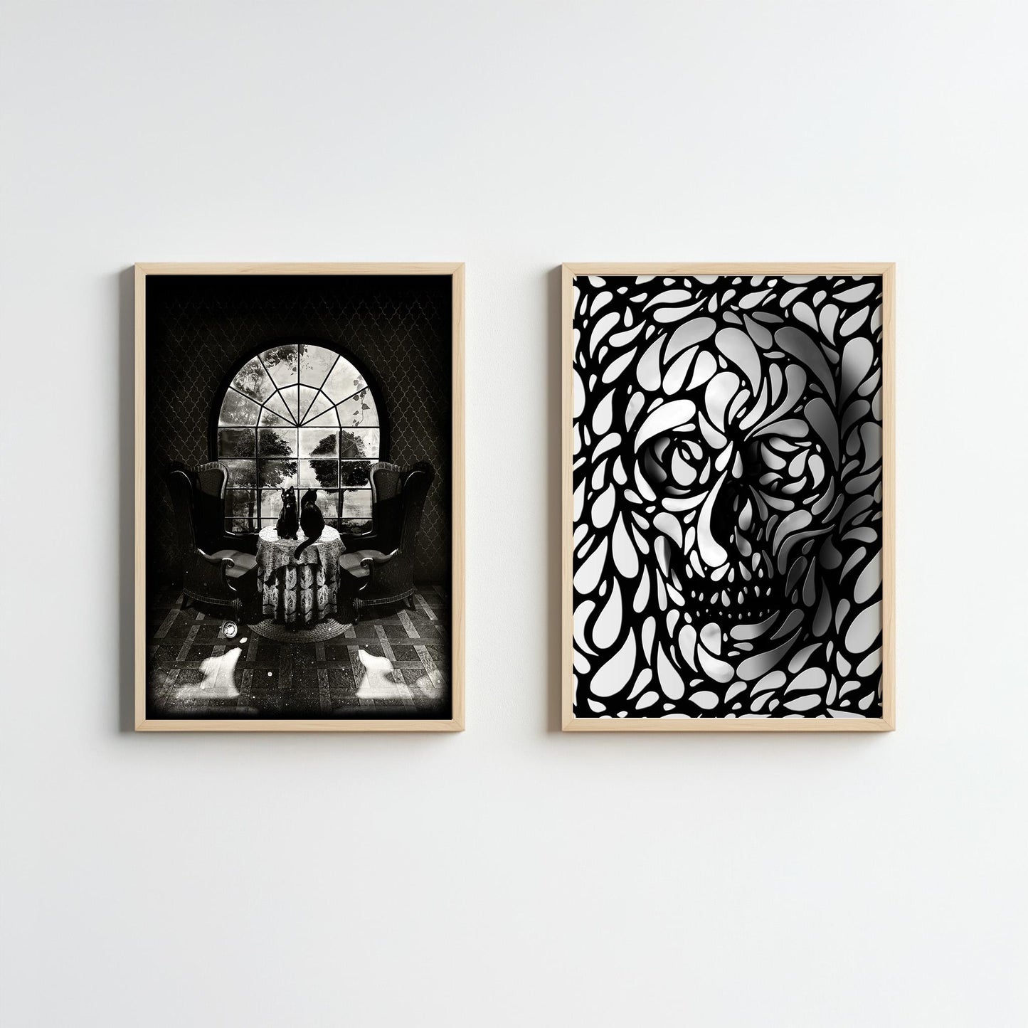Stylish Abstract Skull Art - Canvas, Poster, Framed Prints for Home & Office