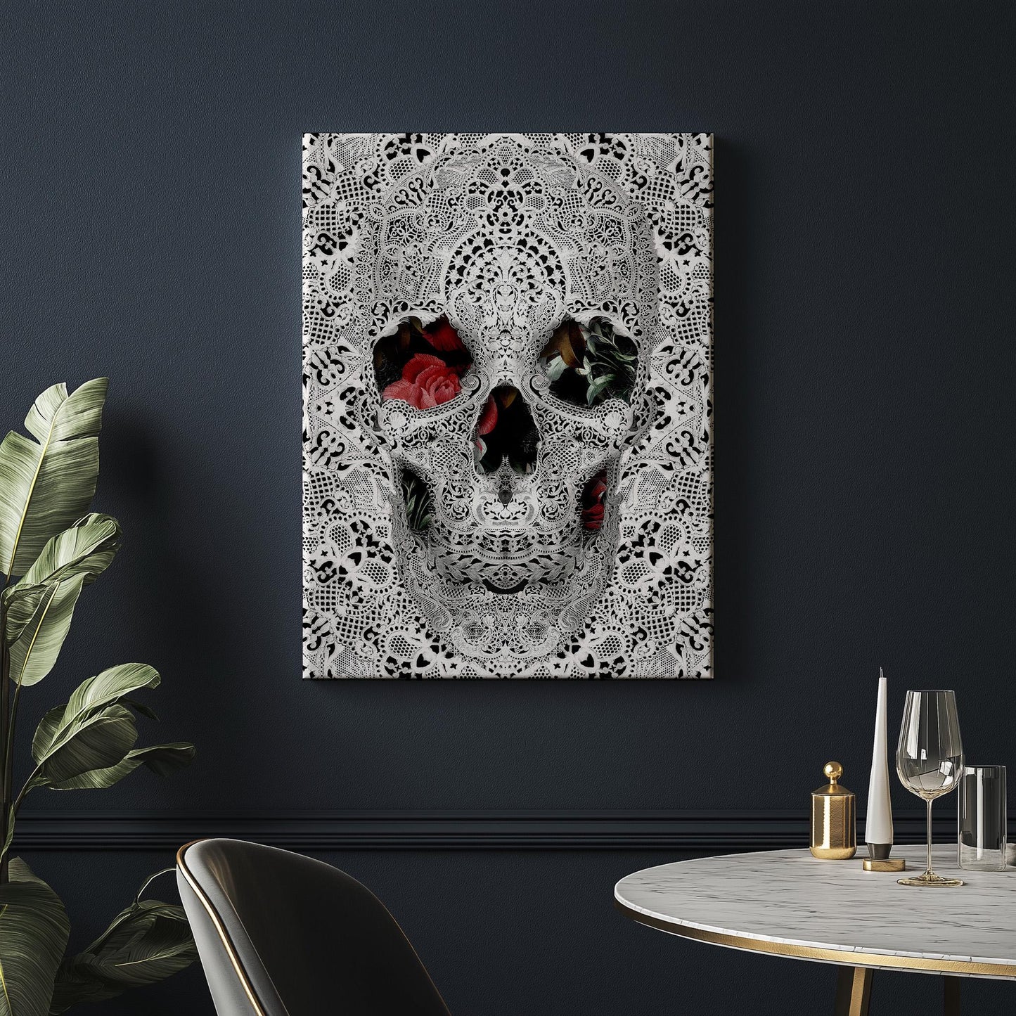 Skull Poster Gift, Black And White Art by Ali Gulec | Canvas, Paper & Framed Options