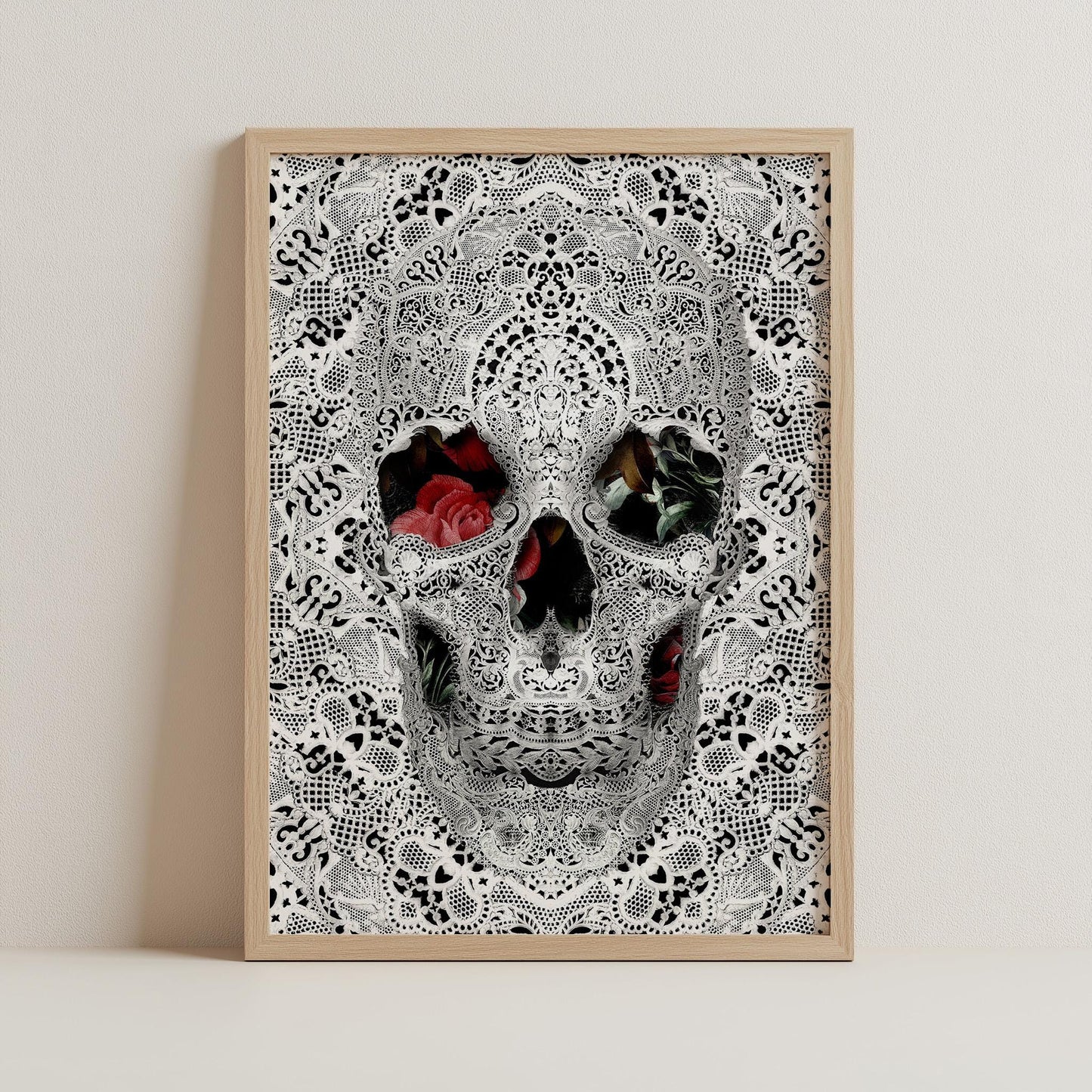 Skull Poster Gift, Black And White Art by Ali Gulec | Canvas, Paper & Framed Options