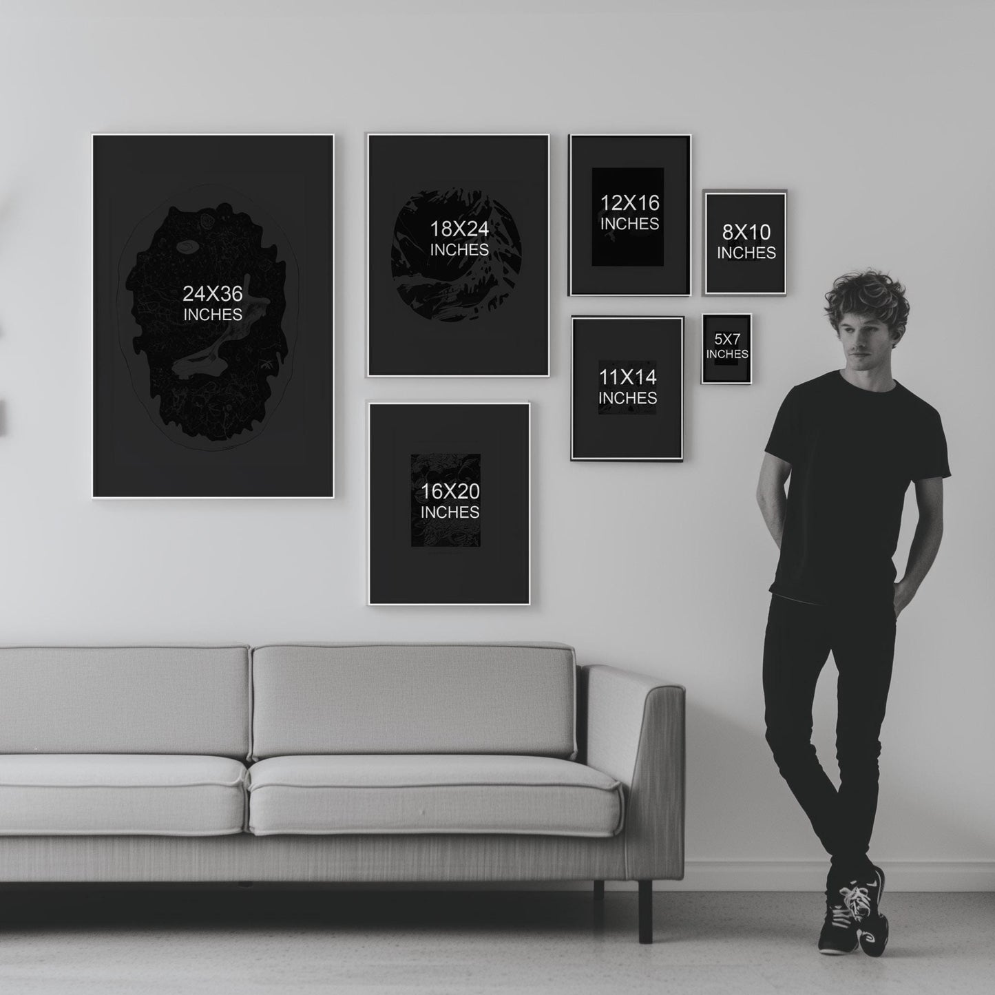Gothic Room Skull Art with Cats | Canvas & Framed Options