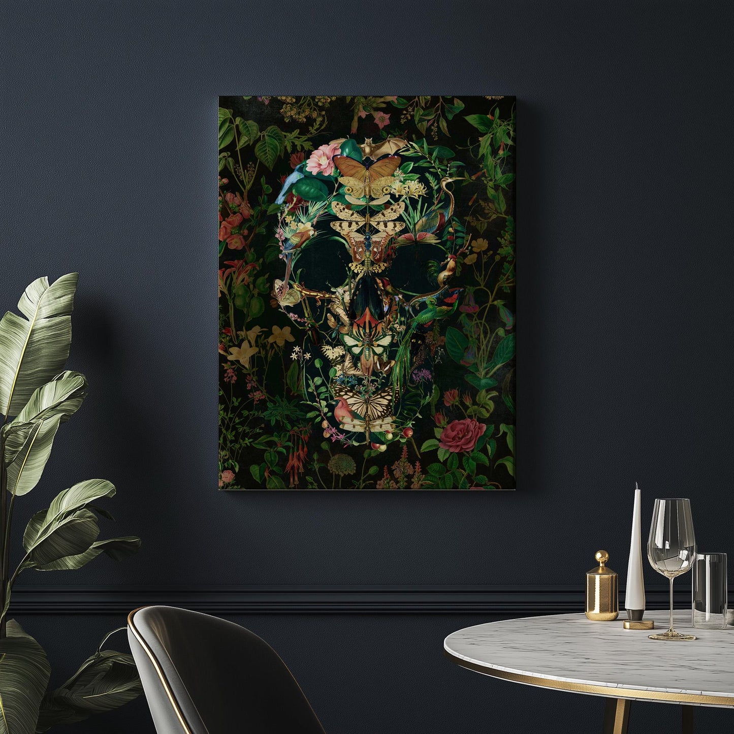 Floral Skull Art Print | Canvas, Poster & Framed Options