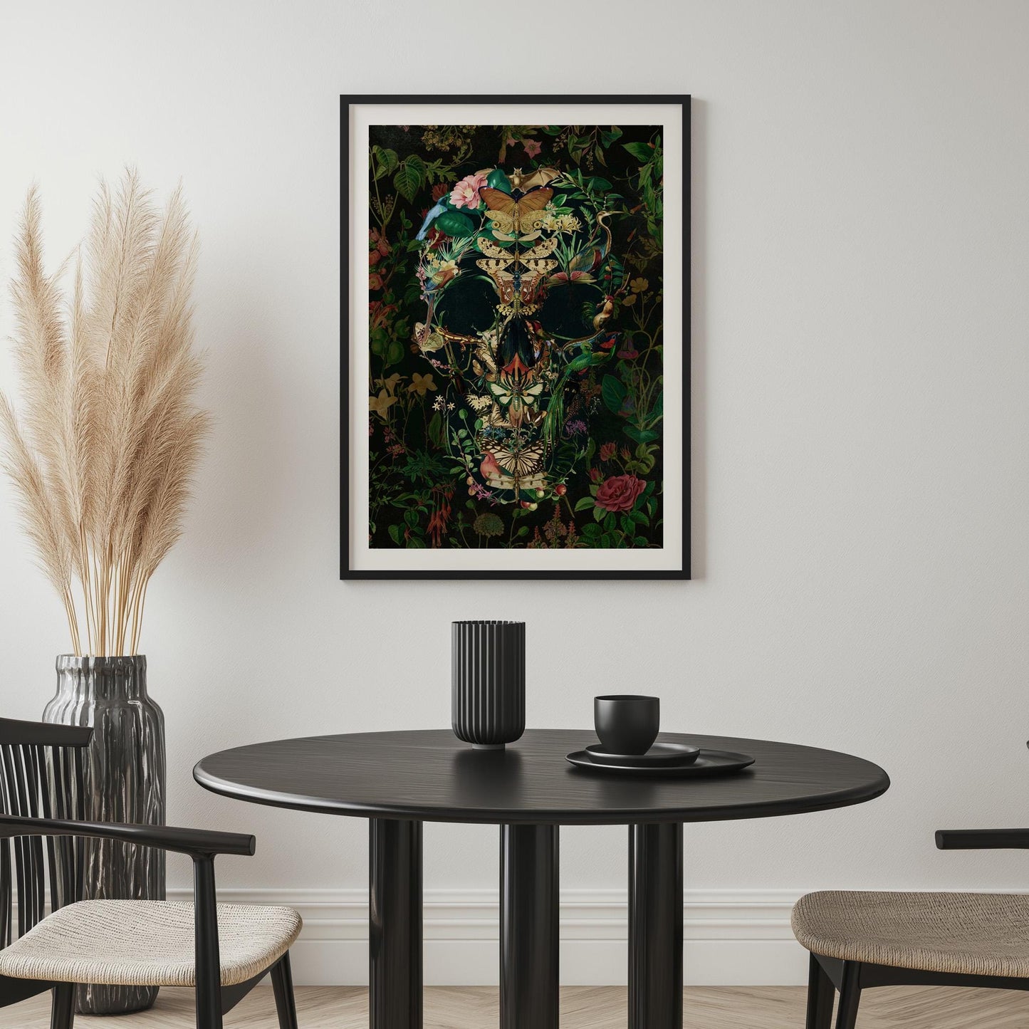 Floral Skull Art Print | Canvas, Poster & Framed Options