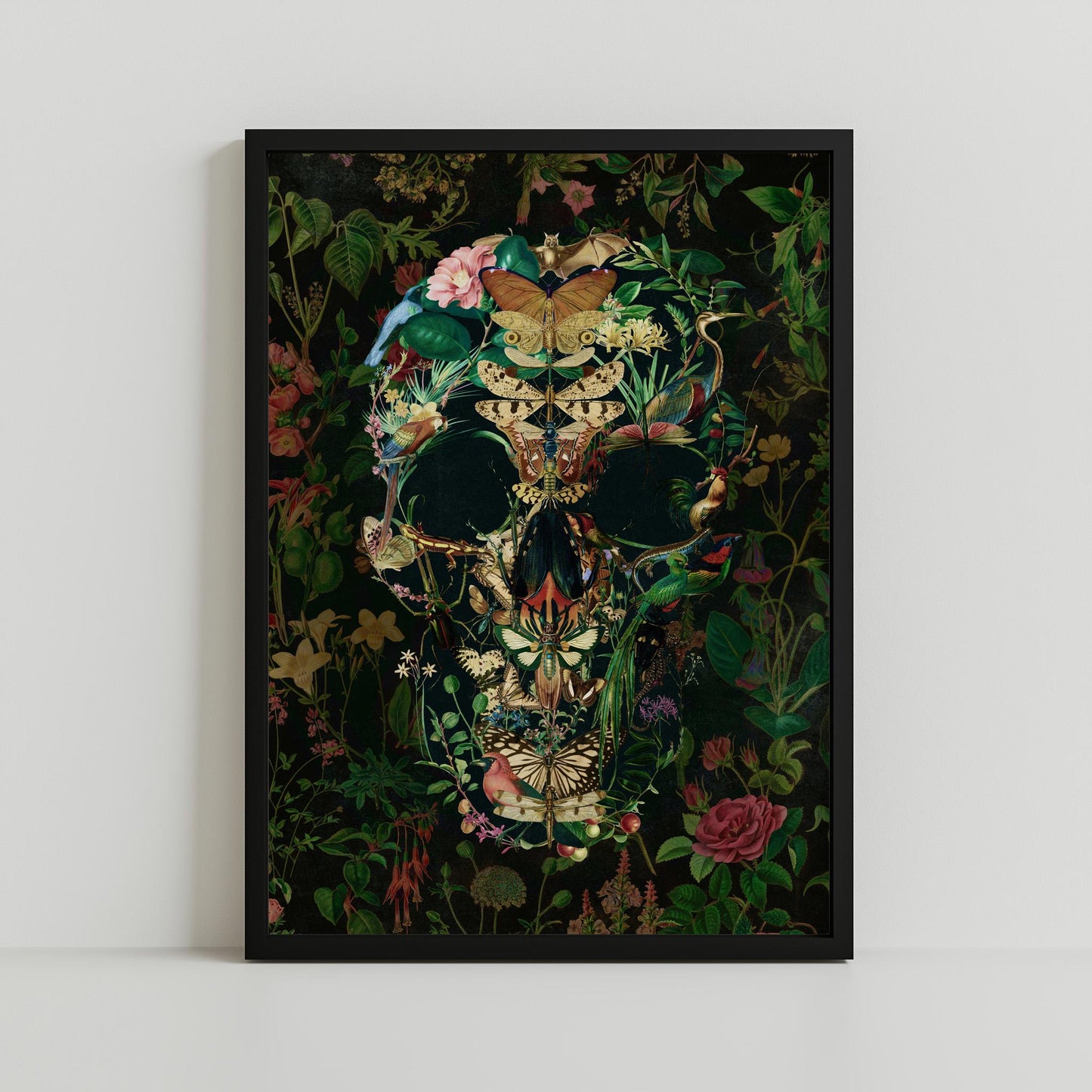 Floral Skull Art Print | Canvas, Poster & Framed Options