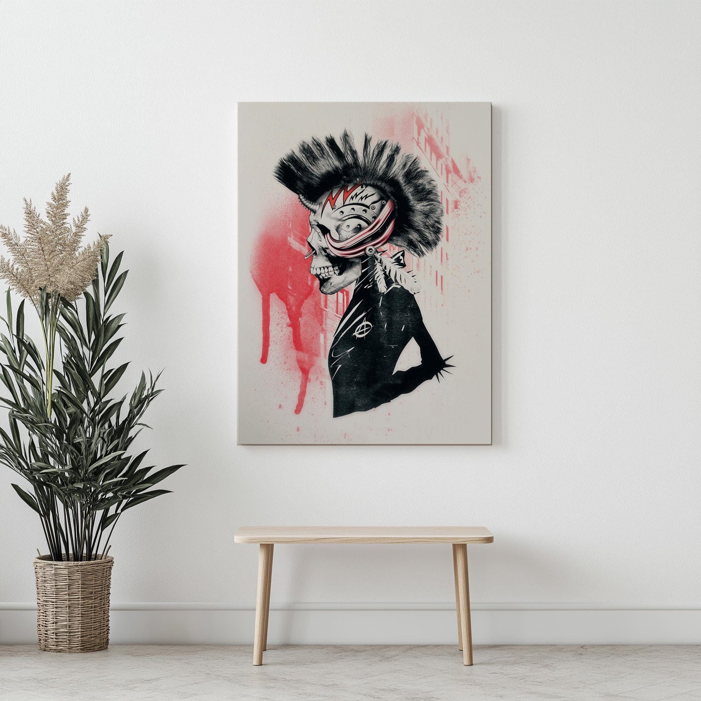 Punk Skull Art Print - Edgy Canvas & Poster for Alternative Decor