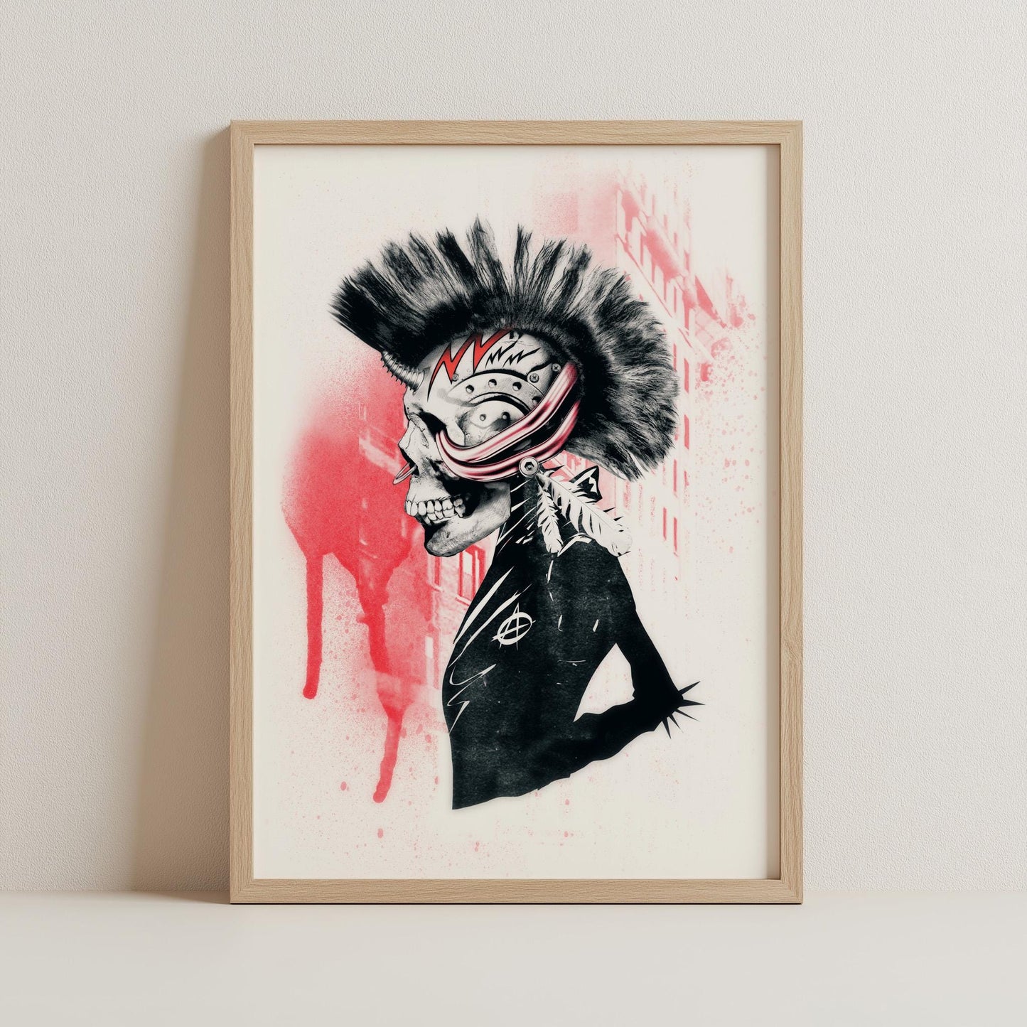 Punk Skull Art Print - Edgy Canvas & Poster for Alternative Decor