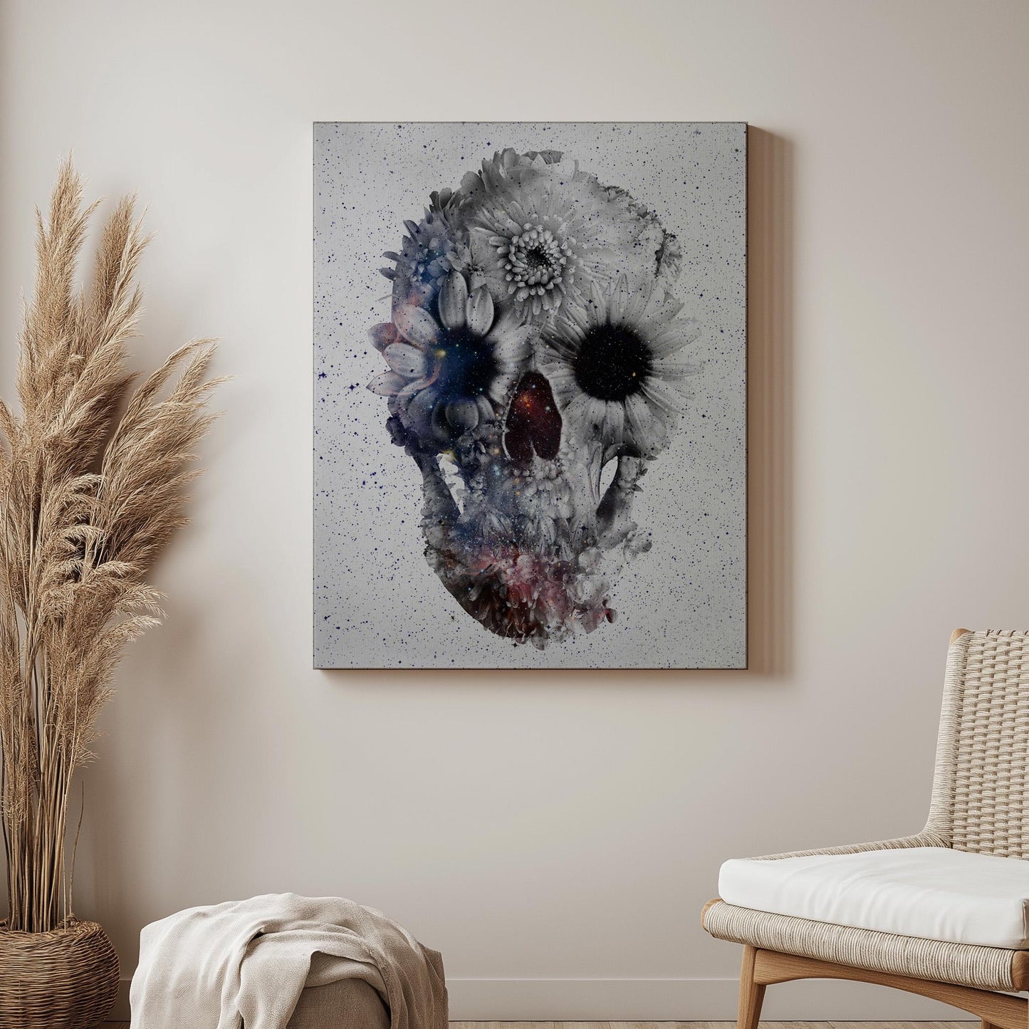 Boho Skull Art, Sugar Skull Home Decor | Canvas, Paper & Framed Options