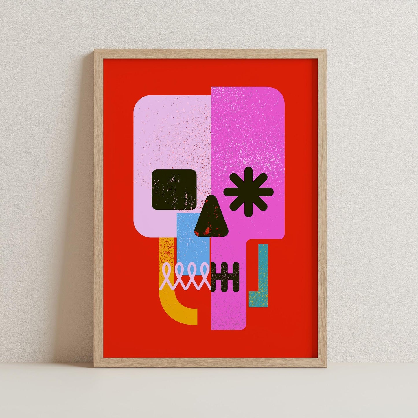 Pop Art Illustration | Colorful Skull Art on Canvas & Framed Options