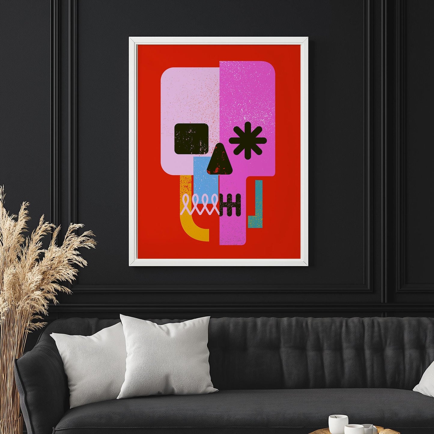 Pop Art Illustration | Colorful Skull Art on Canvas & Framed Options