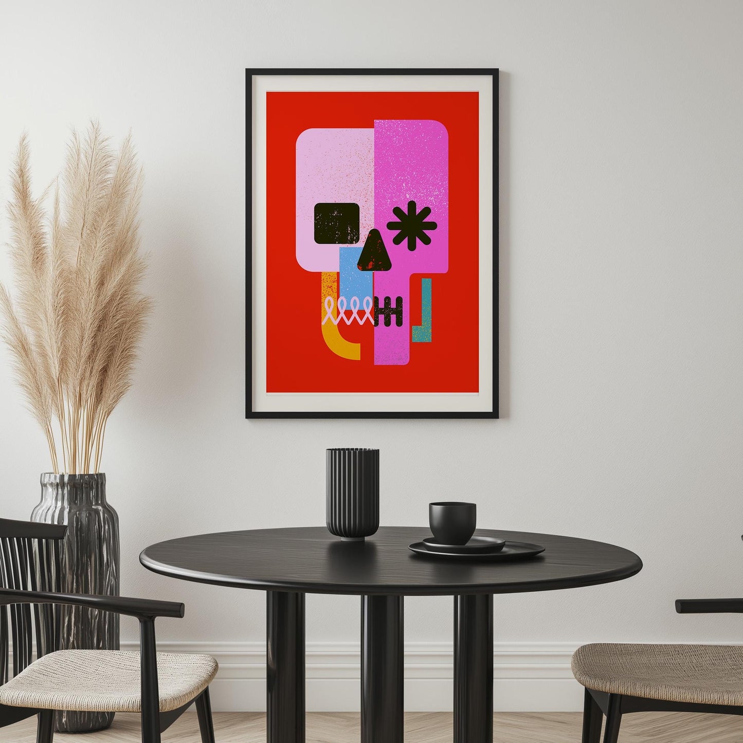Pop Art Illustration | Colorful Skull Art on Canvas & Framed Options