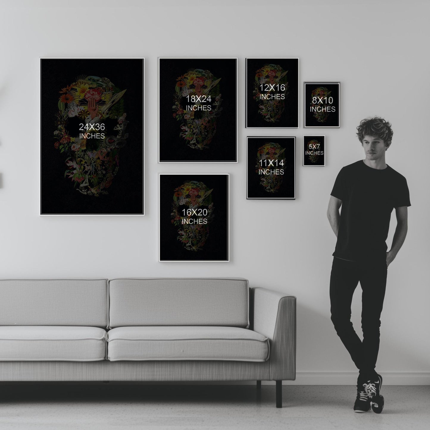 Gothic Skull Art, Dark Skull Home Decor | Canvas, Paper & Framed Options