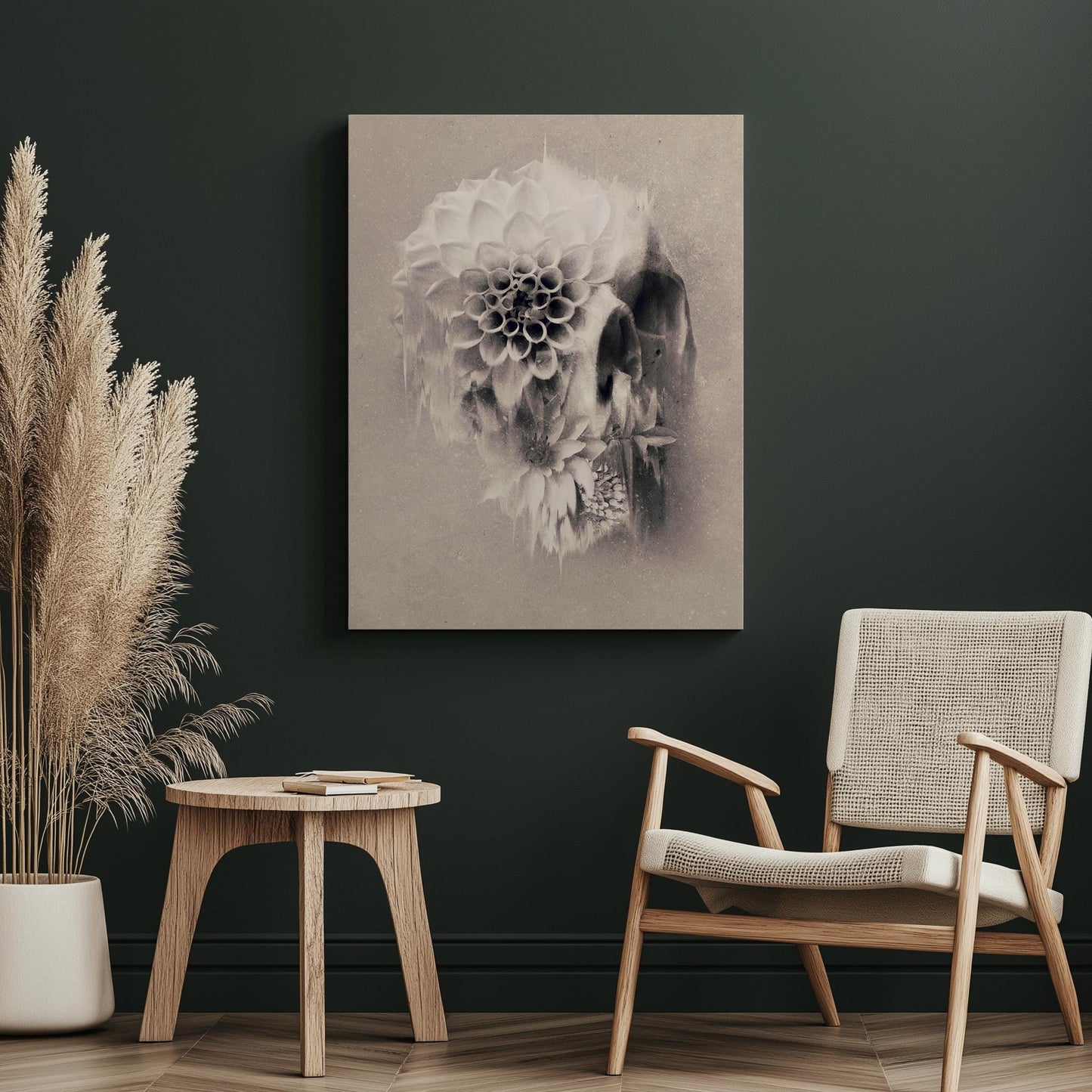 Boho Skull Art, Floral Skull Home Decor | Canvas, Paper & Framed Gift Options