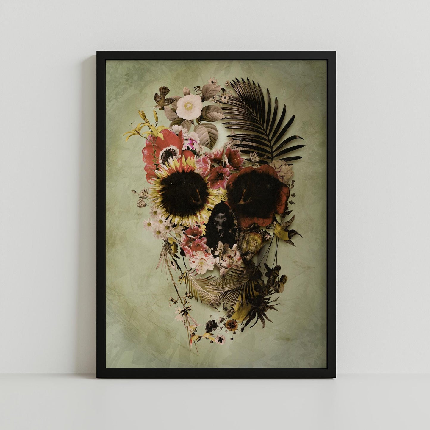 Floral Skull Art by Ali Gulec | Art Gifts Printed on Canvas & Paper