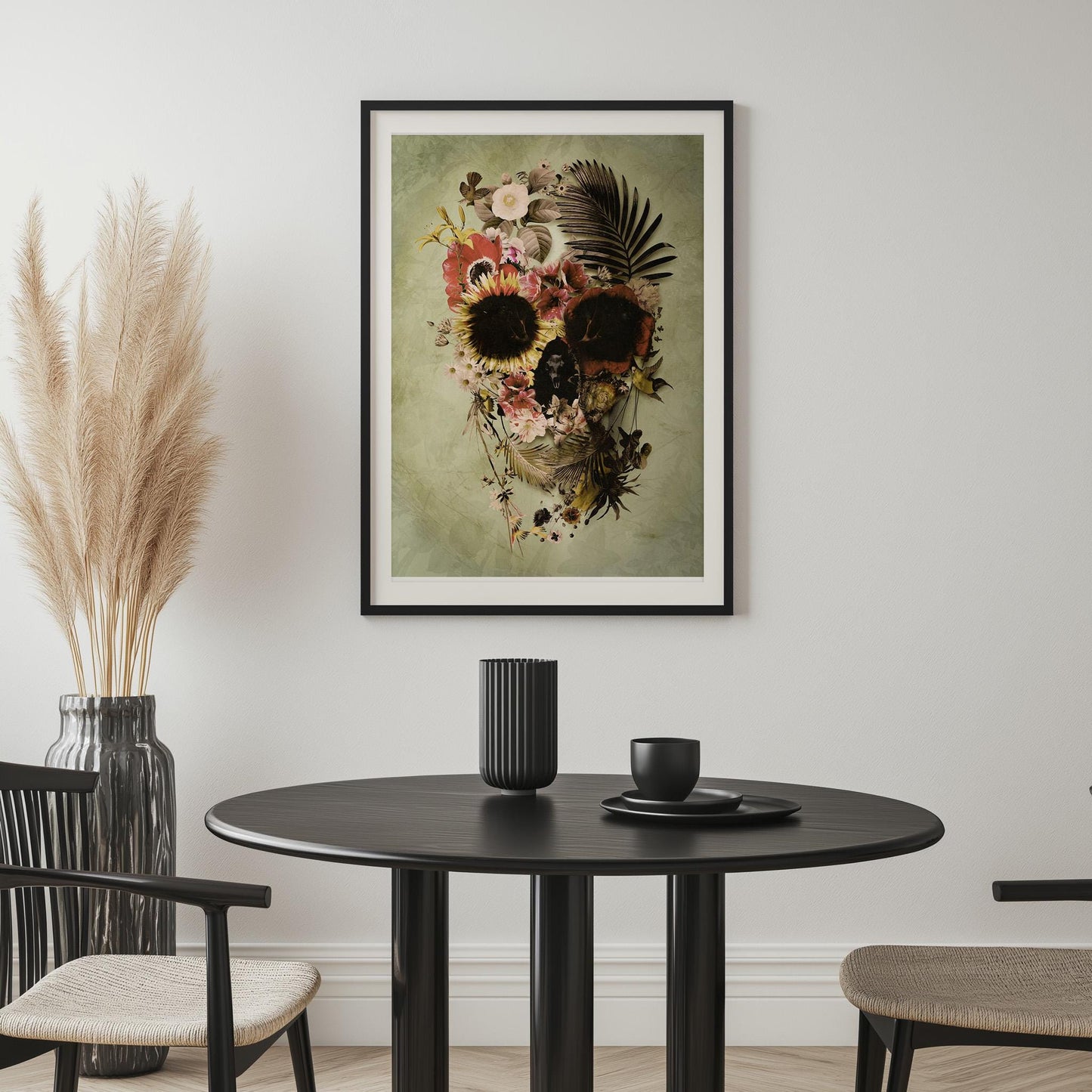 Floral Skull Art by Ali Gulec | Art Gifts Printed on Canvas & Paper