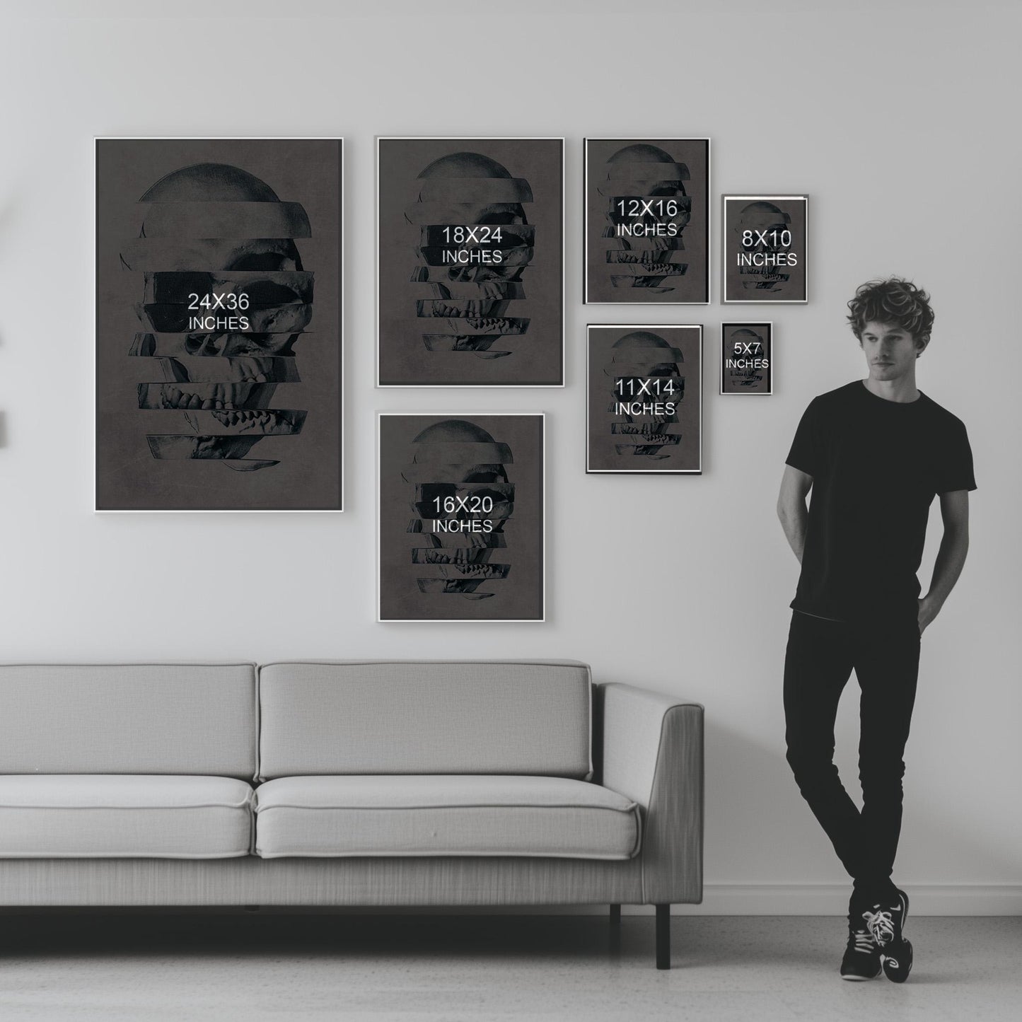 Abstract Skull Art by Ali Gulec | Art Gift On Canvas, Paper & Framed Options