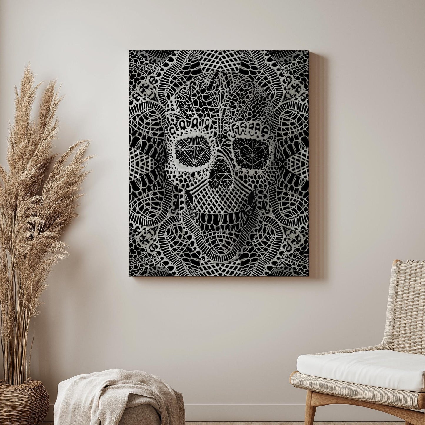 Skull Art Print, Black And White Art by Ali Gulec | Canvas, Paper & Framed Options