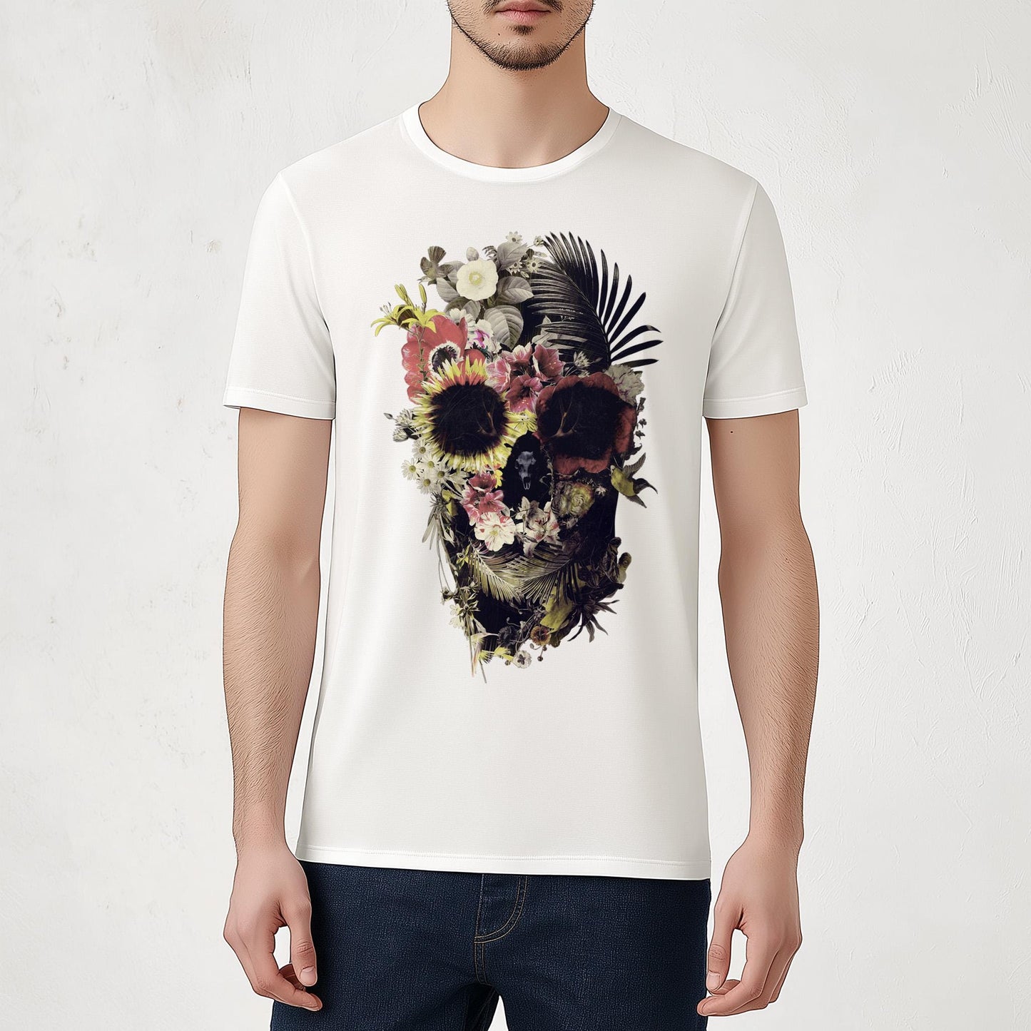 Sugar Skull Men's T shirt, Gothic Art Print Shirt Gift For Him, Bella Canvas Boho Skull Tshirt, Gothic Graphic Tee Gift, Boho Shirt Gift