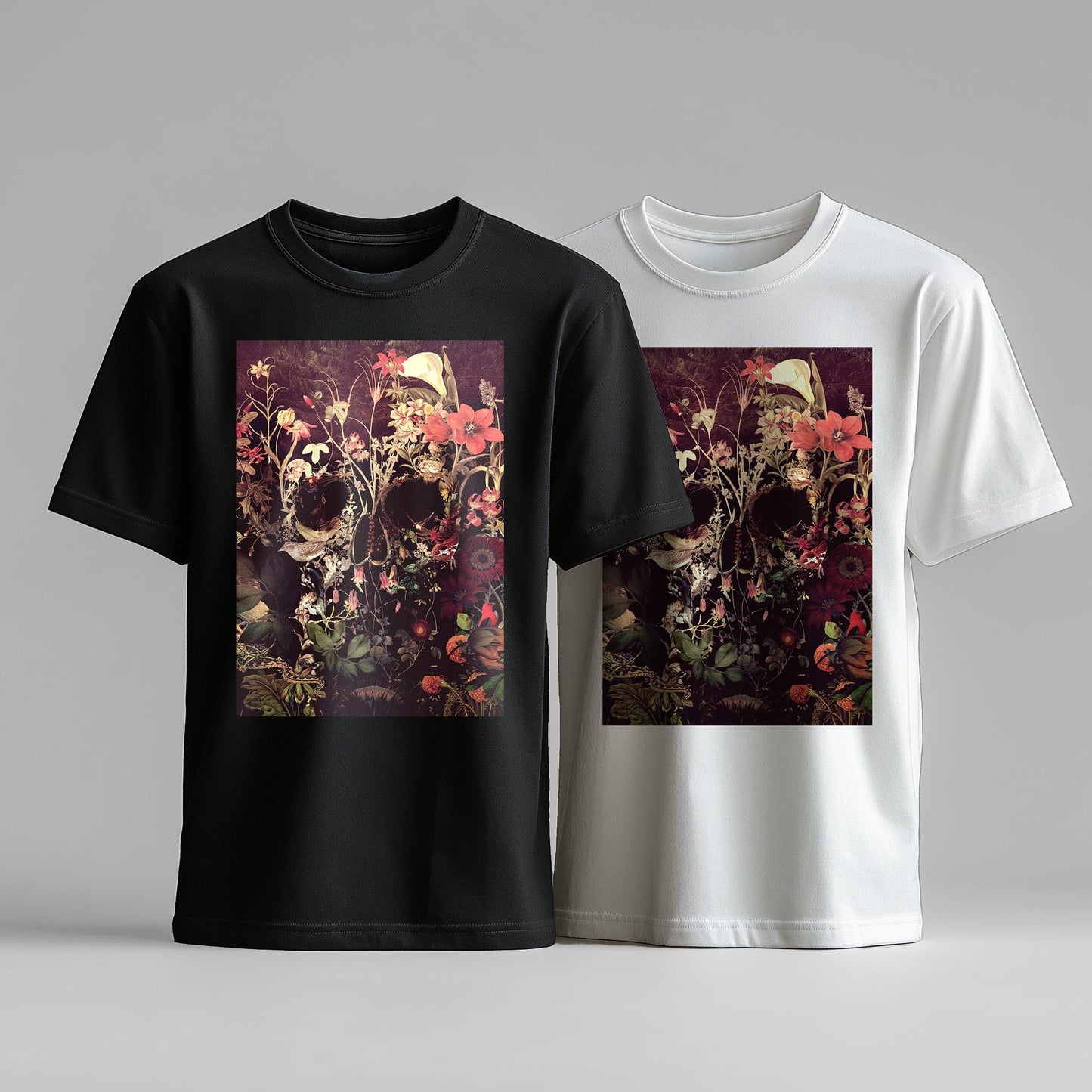 Bloom Skull T shirt, Boho Skull Unisex Clothing Gift