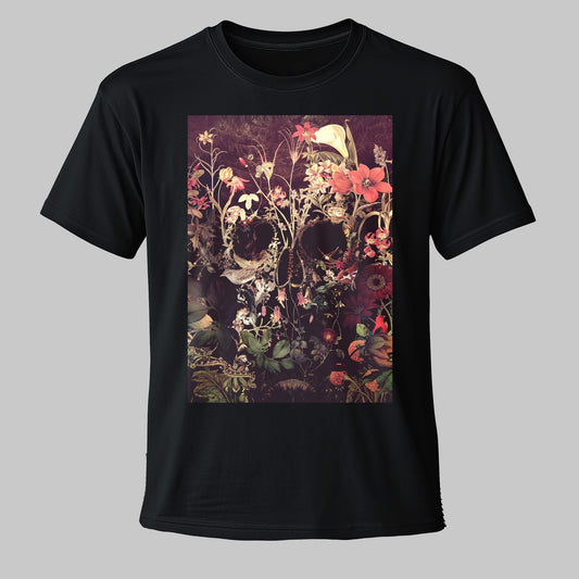 Bloom Skull T shirt, Boho Skull Unisex Clothing Gift