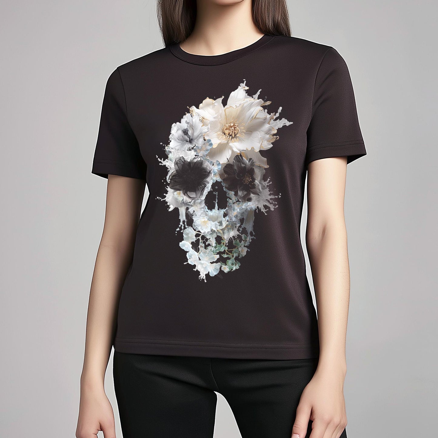 Bloom Skull Men's T shirt, Skull Art Unisex Gift For Him