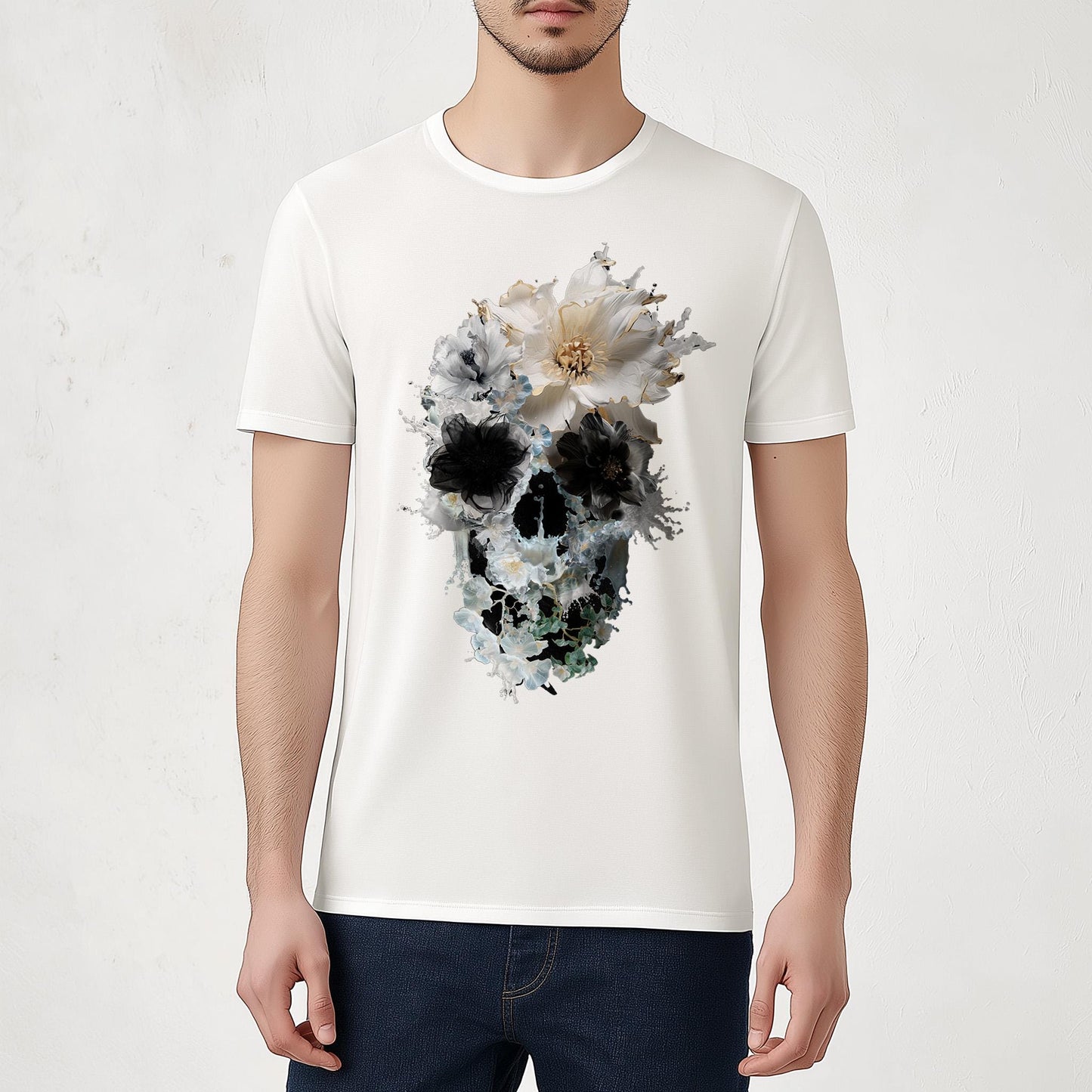 Bloom Skull Men's T shirt, Skull Art Unisex Gift For Him