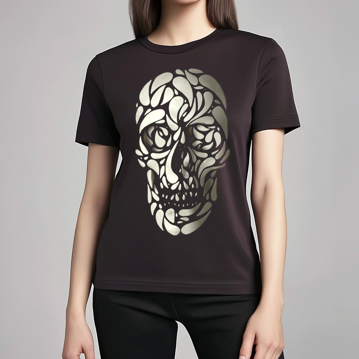 Abstract Unisex T shirt, Gothic Skull Clothing Gift