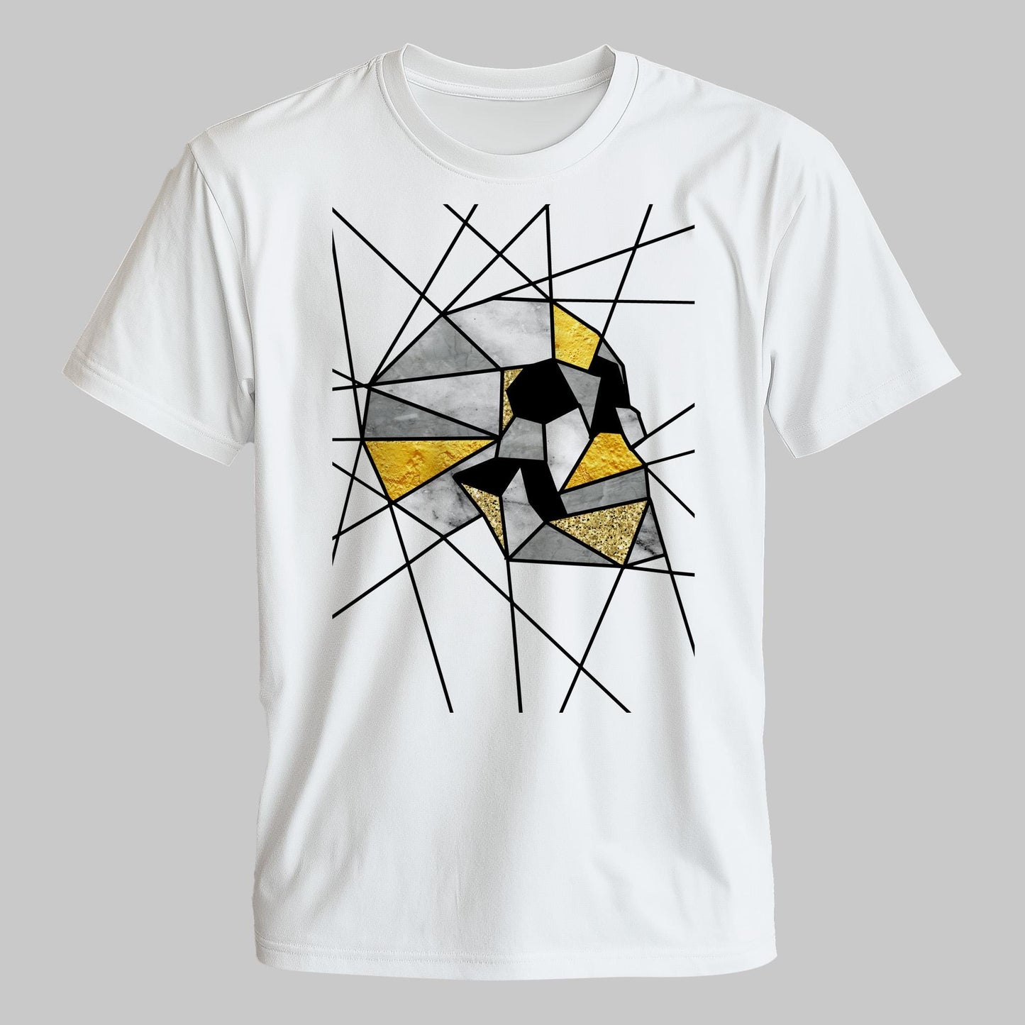 Geometric Unisex T shirt, Gothic Skull Clothing Gift