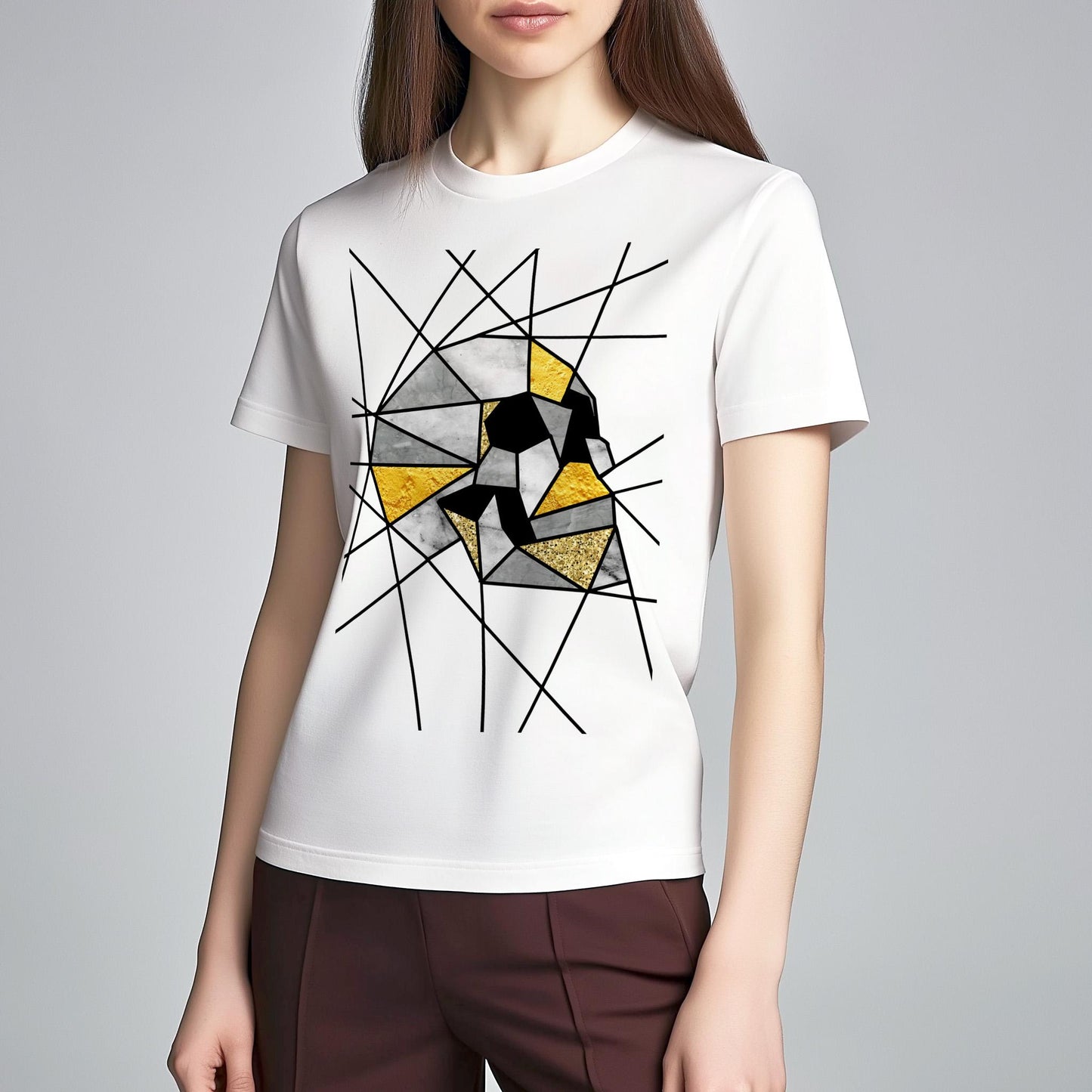 Geometric Unisex T shirt, Gothic Skull Clothing Gift