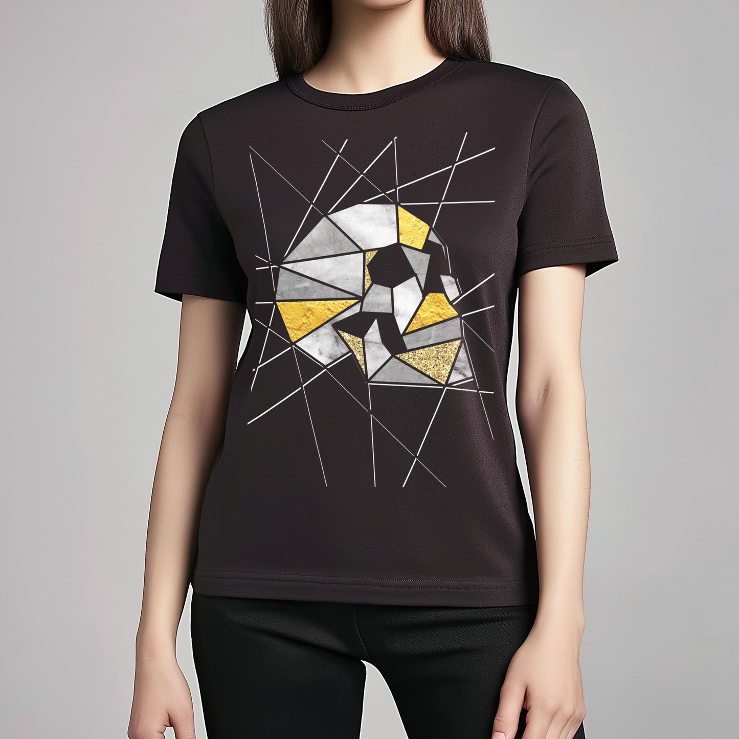 Geometric Unisex T shirt, Gothic Skull Clothing Gift