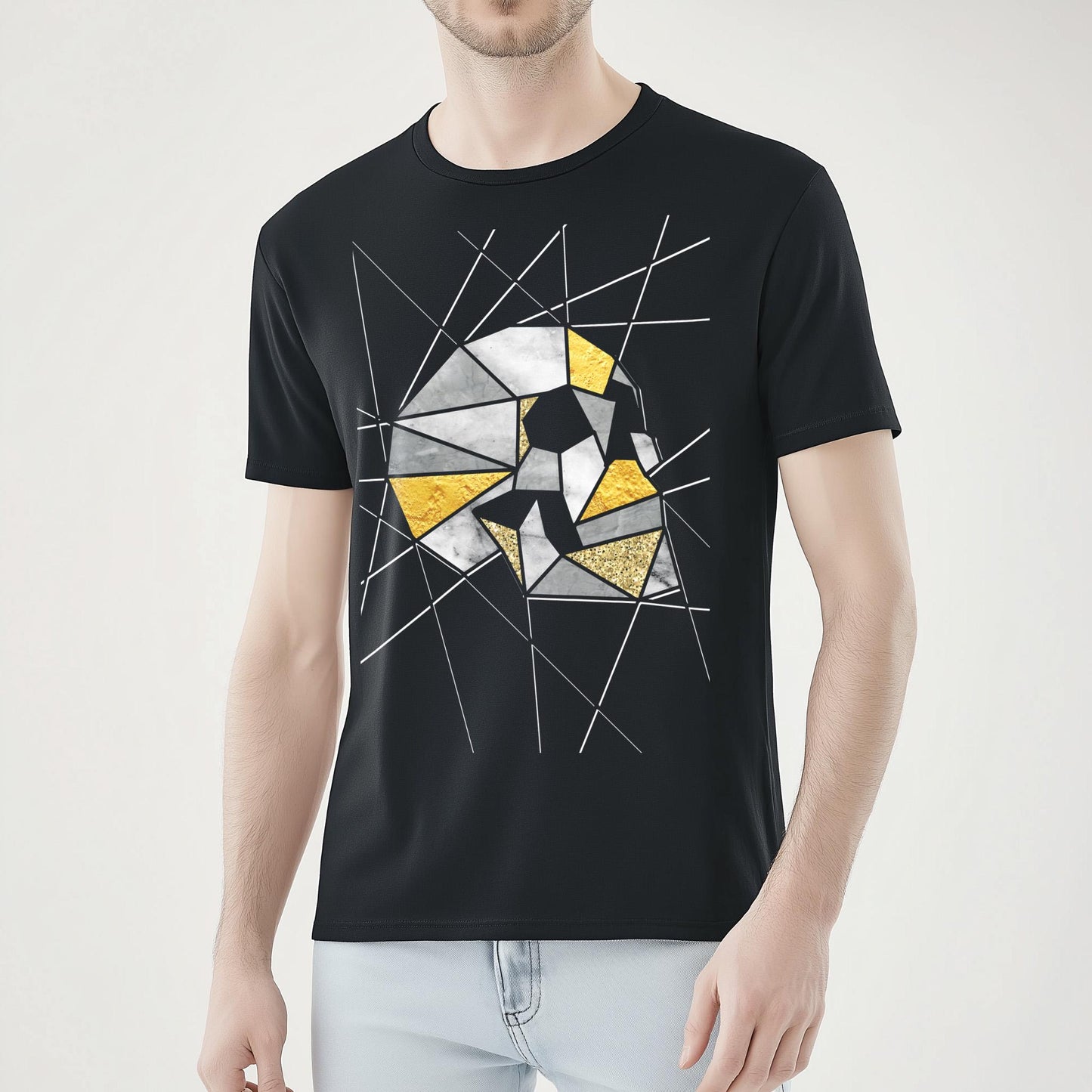 Geometric Unisex T shirt, Gothic Skull Clothing Gift