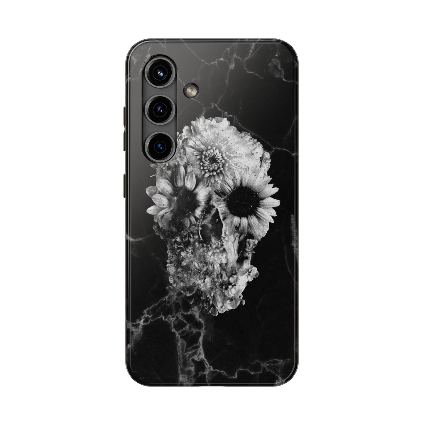 Floral Skull Tough Phone Cases for Bold Souls, Protective Accessories, Edgy Gifts, Unique Phone Covers, Halloween Decor