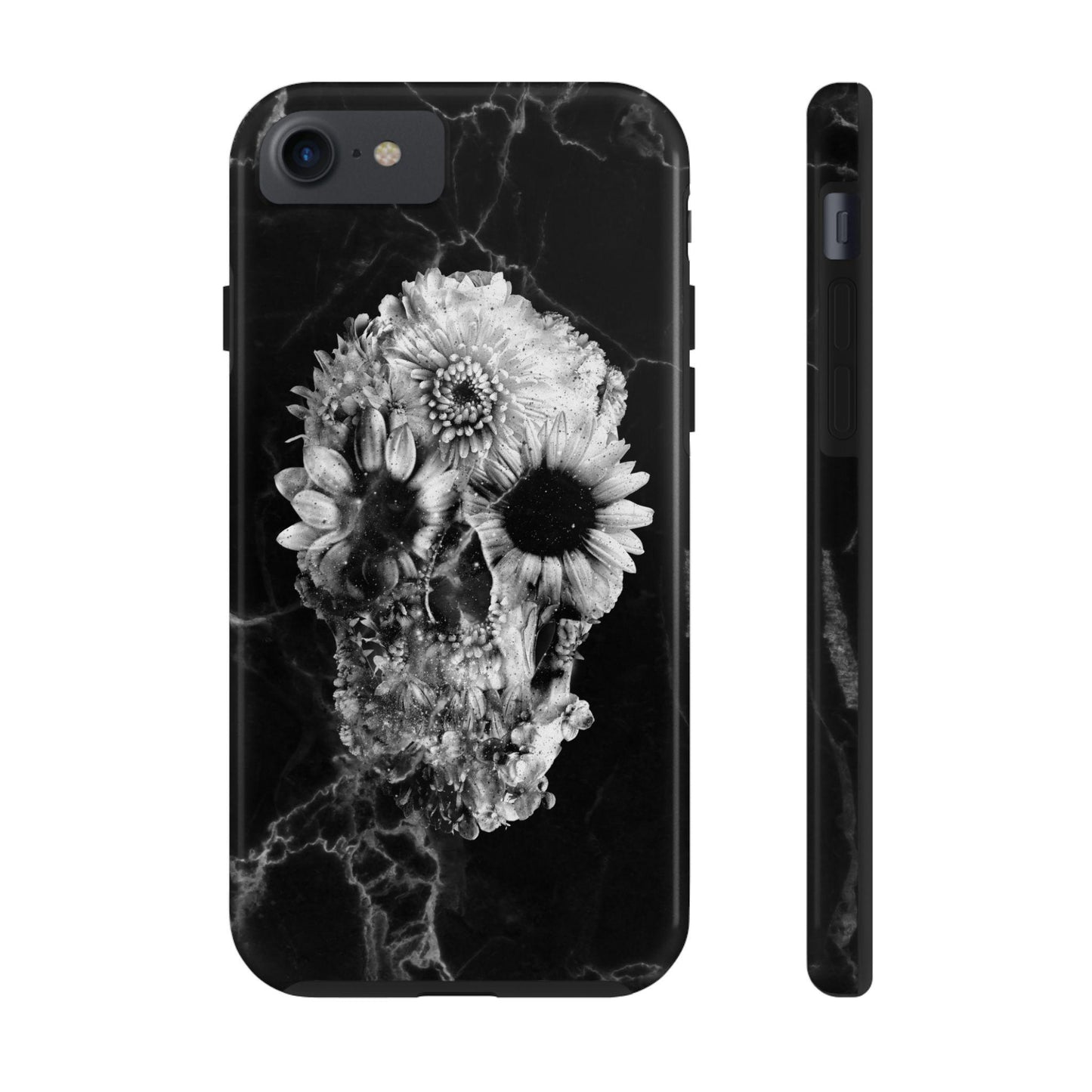 Floral Skull Tough Phone Cases for Bold Souls, Protective Accessories, Edgy Gifts, Unique Phone Covers, Halloween Decor