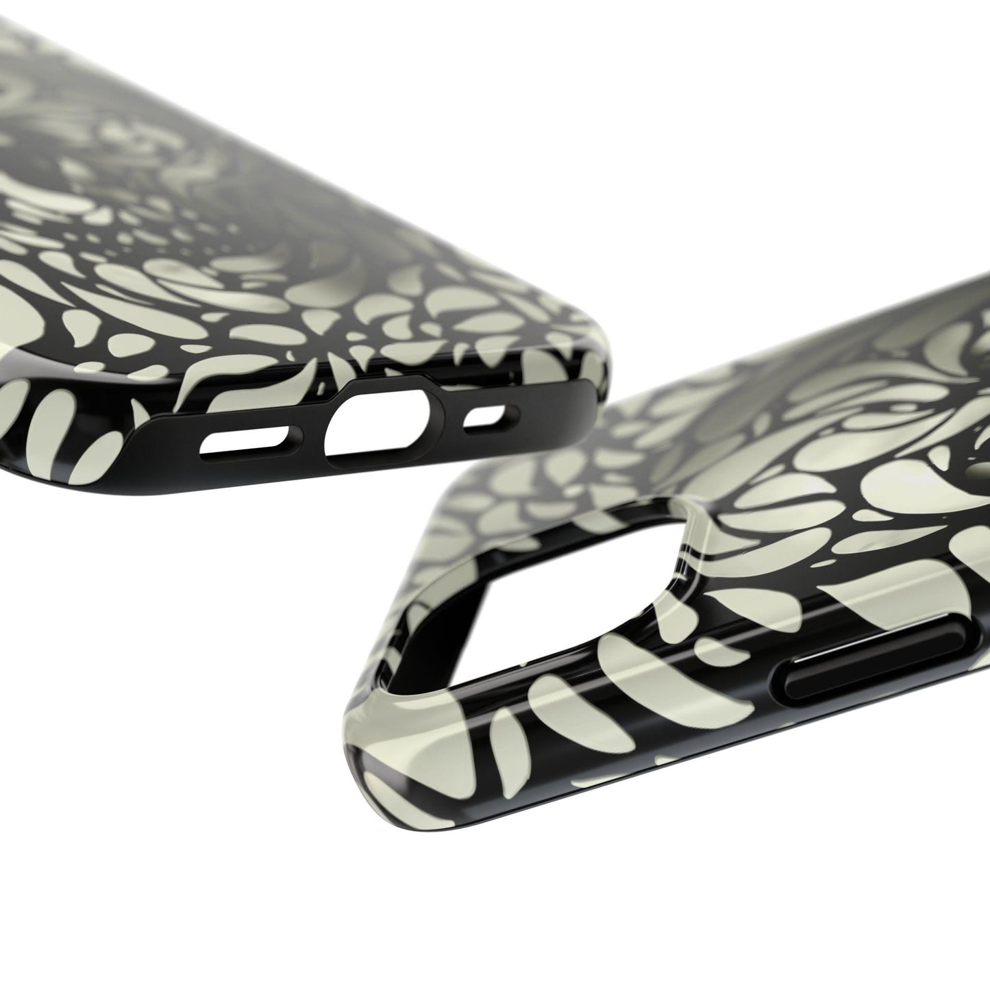 Skull Phone Case, Gothic Phone Cover, Tough Phone Sleeve, Abstract Skull Art, Black and White Tones, Halloween Phone Accessory