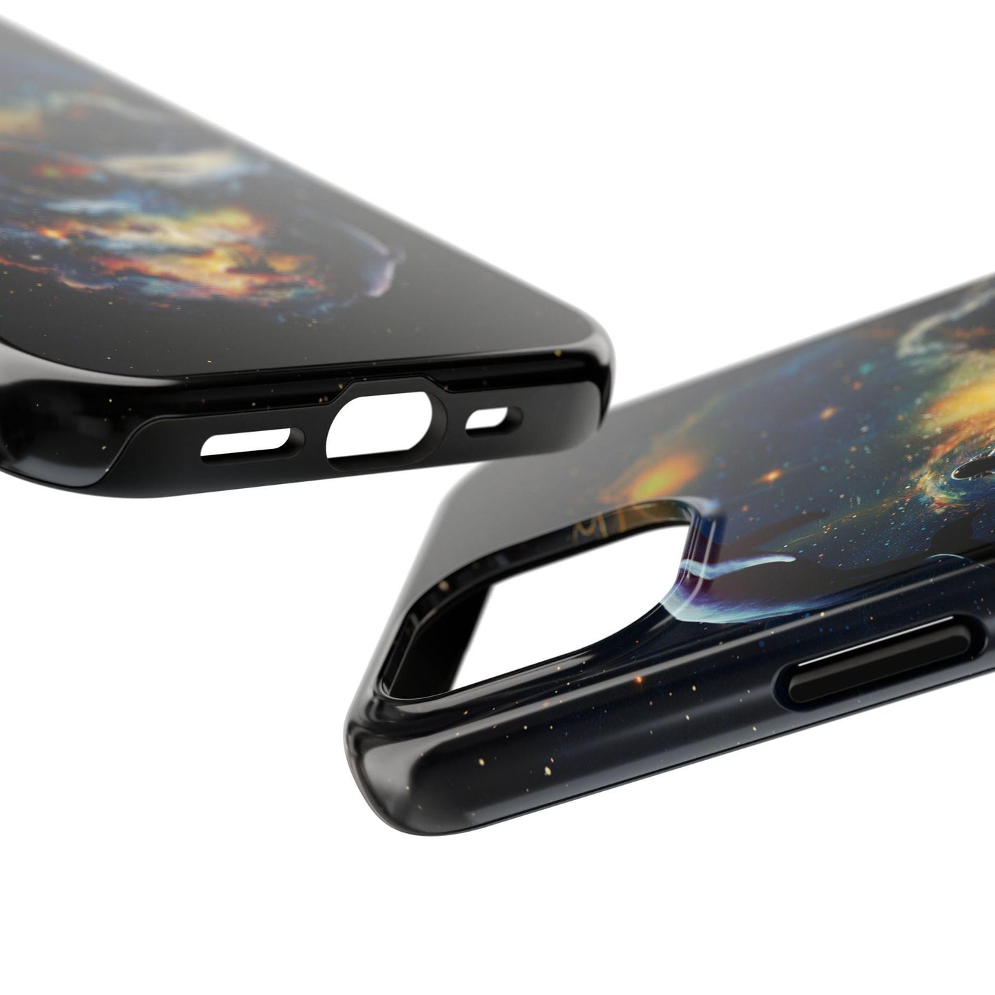 Skull Art Tough Phone Cases, Cosmic Stars Design, Protective Phone Cover, Space Lover Gift
