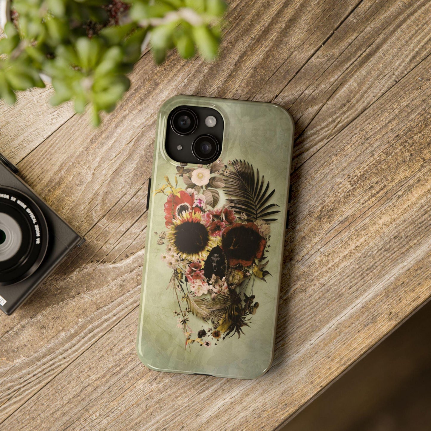 Tough Phone Cases, Floral Skull Art, Boho Summer Flowers, Bohemian Mood, Protective Smartphone Cover