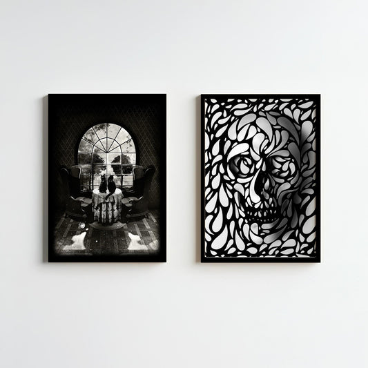 Stylish Abstract Skull Art - Canvas, Poster, Framed Prints for Home & Office
