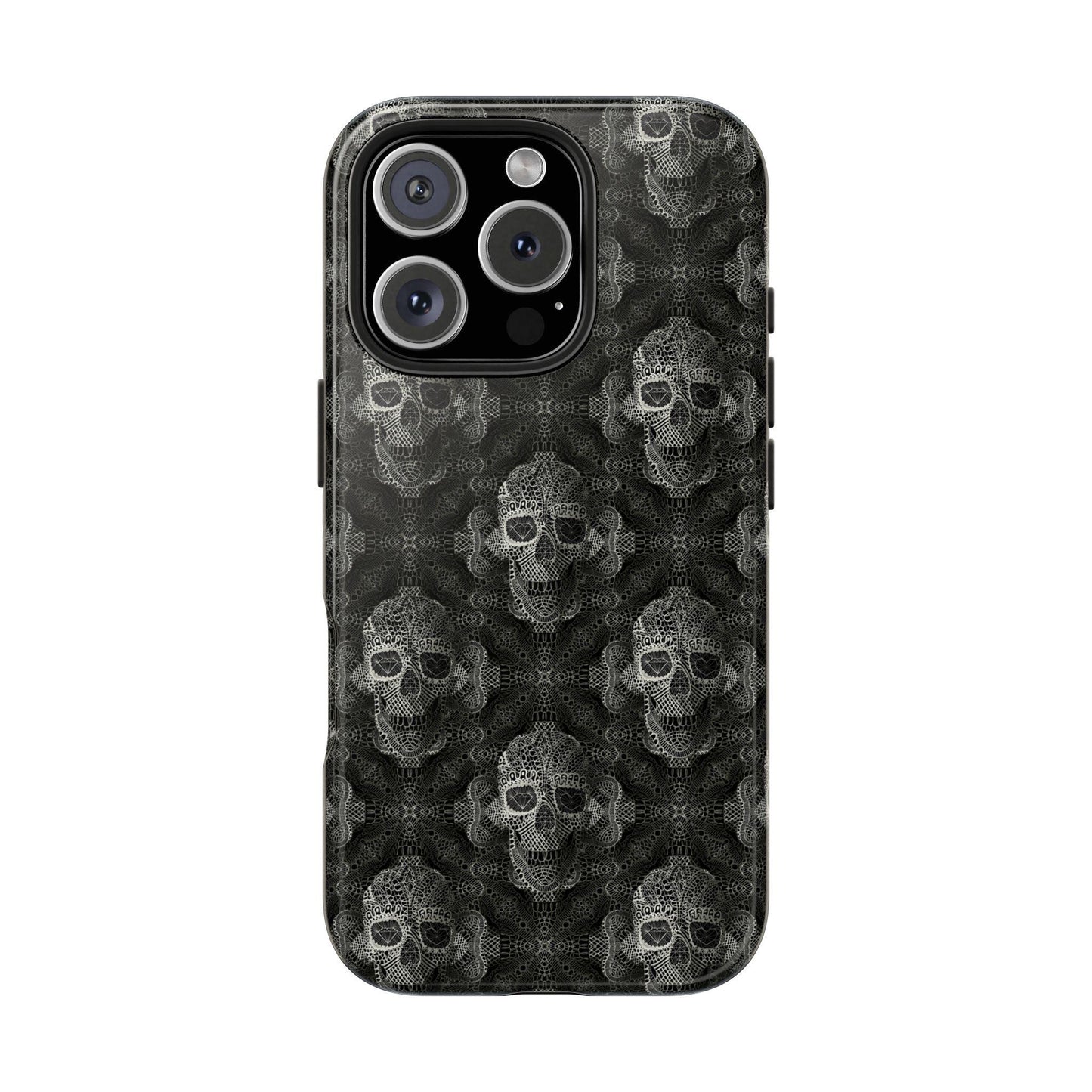 Skull Lace Tough Phone Cases, Skull Design Phone Case, Gothic Phone Cover, Edgy Phone Protector, Tough Skull Pattern Phone Accessories,