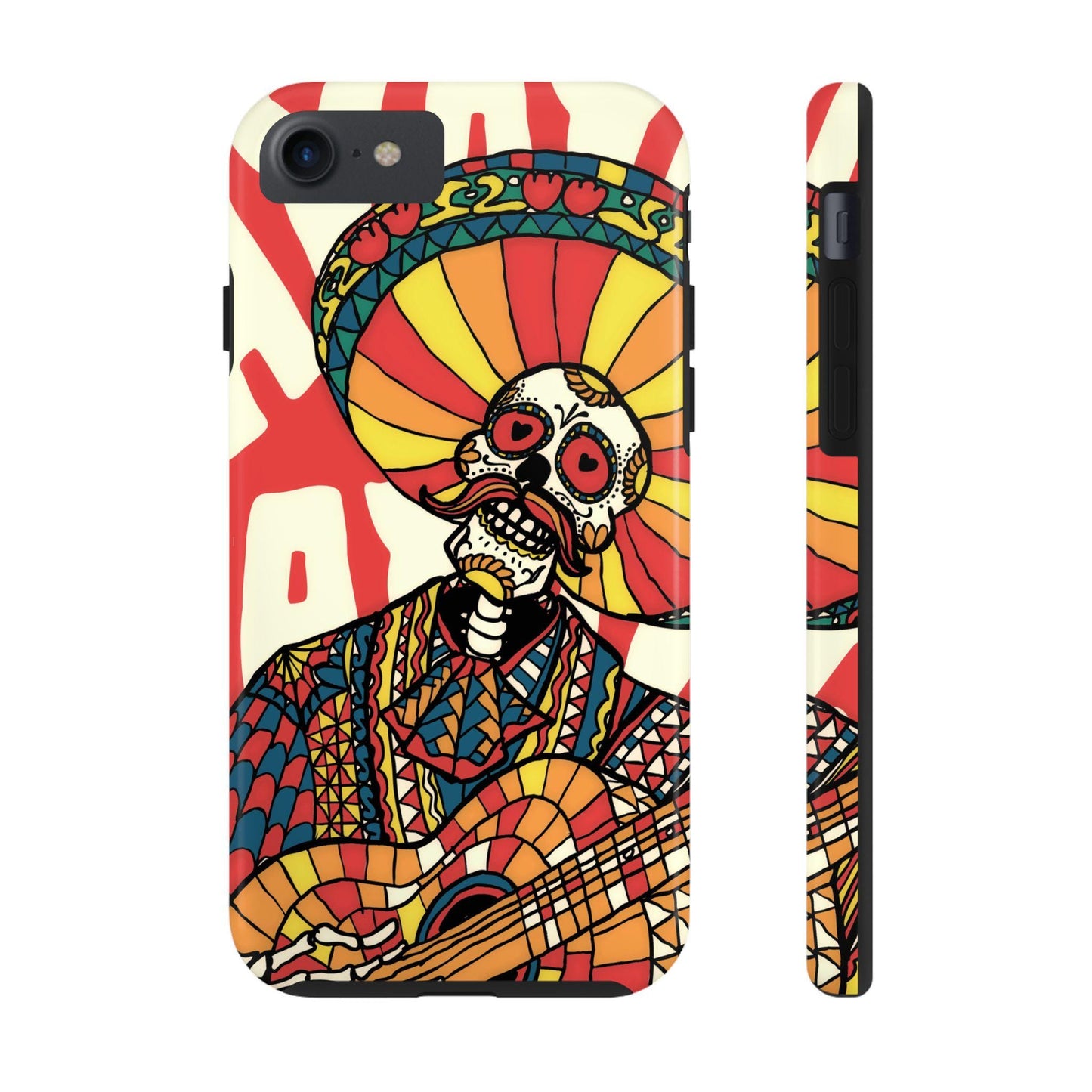 Skeleton Mariachi Tough Phone Case, Mexican Day of the Dead Art, Protective Phone Cover, Skull Musician Case, Colorful Sugar Skull Phone