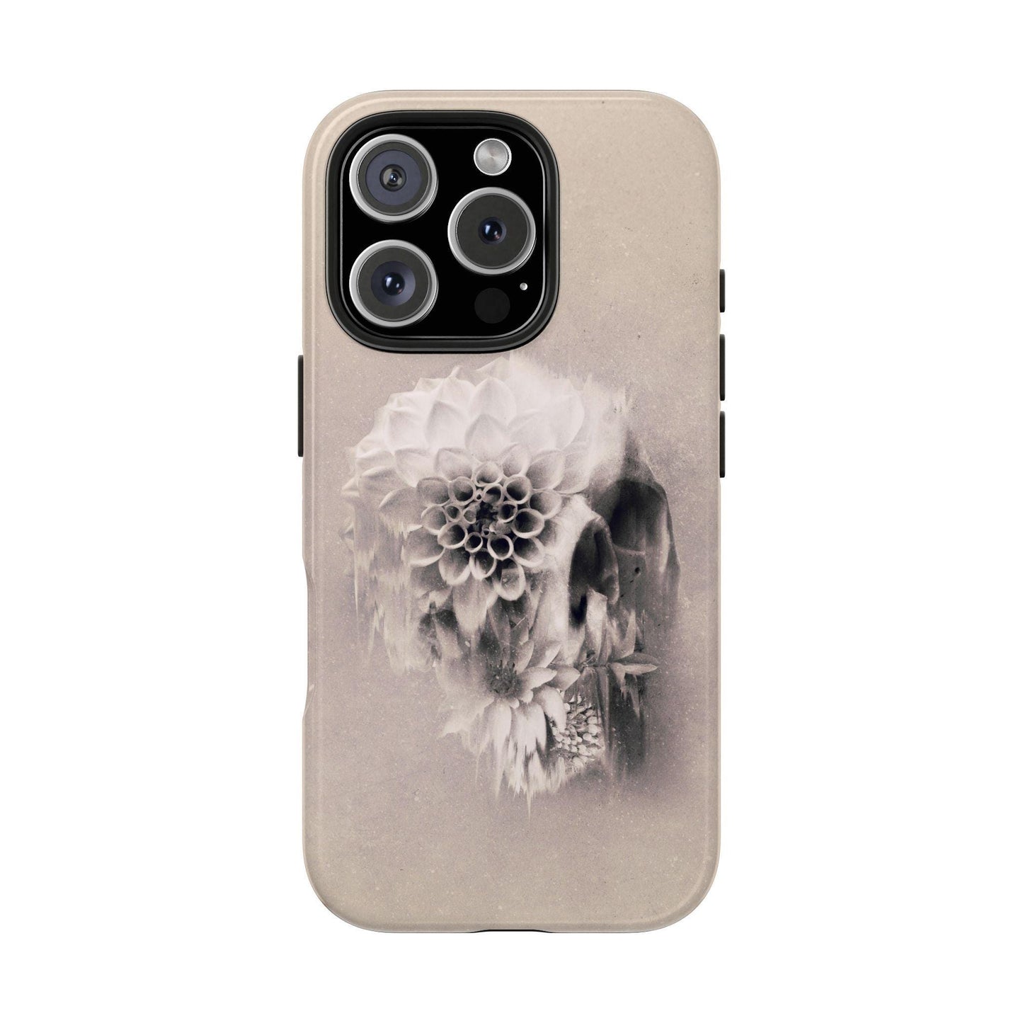 Floral Skull Art Tough Phone Cases, Boho Summer Flowers, Bohemian Mood, Protective Smartphone Cover