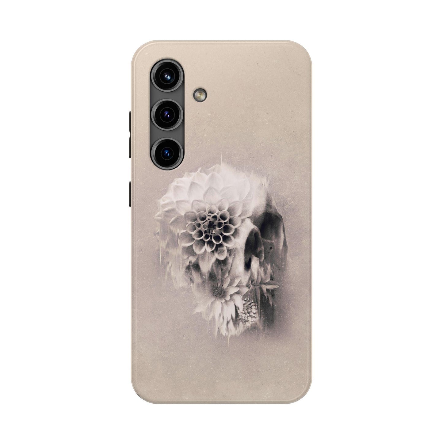 Floral Skull Art Tough Phone Cases, Boho Summer Flowers, Bohemian Mood, Protective Smartphone Cover