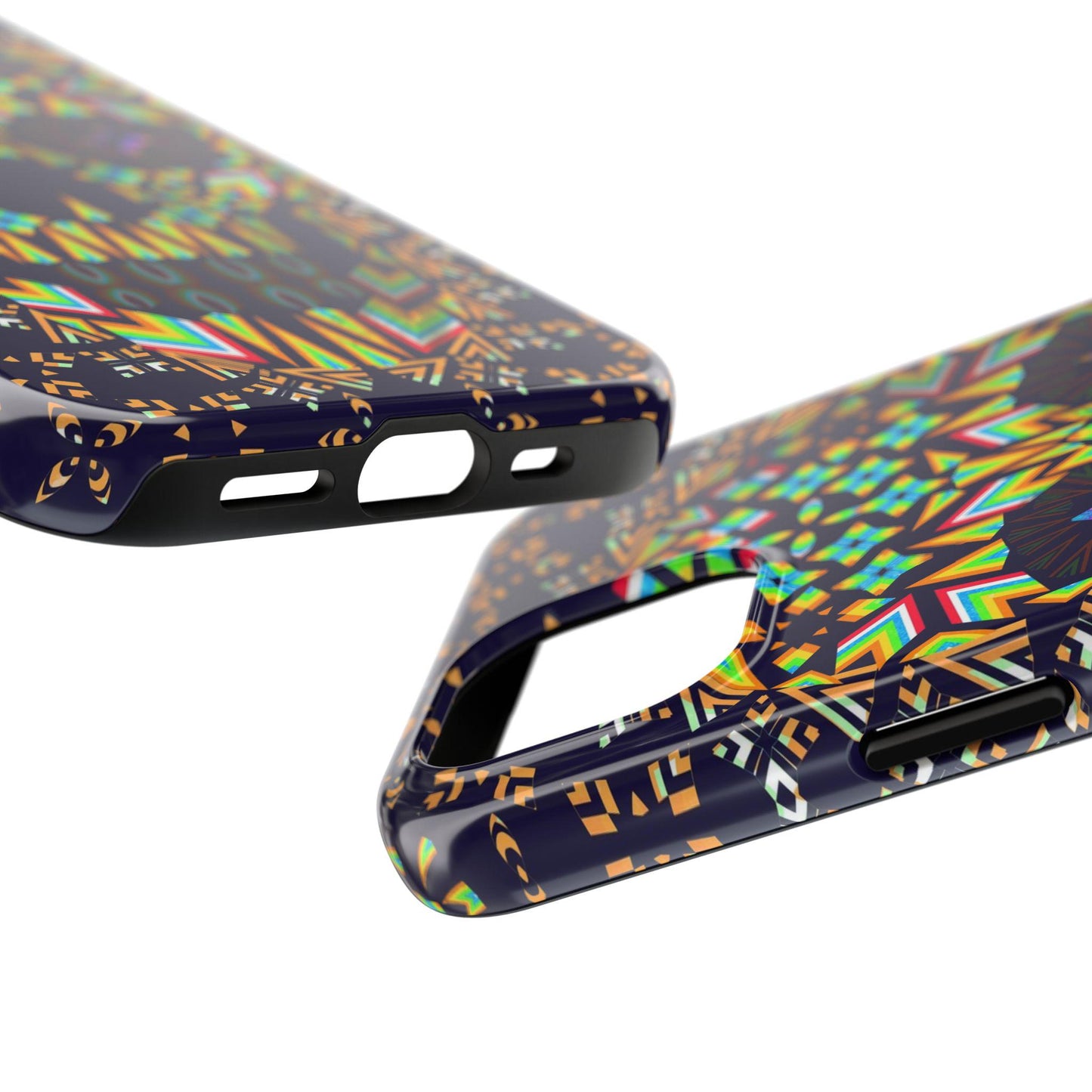 Geometric Skull Tough Phone Cases, Colorful Abstract Skull Art, iPhone Case, Protective Cover, Unique Phone Accessories, Trendy Mobile
