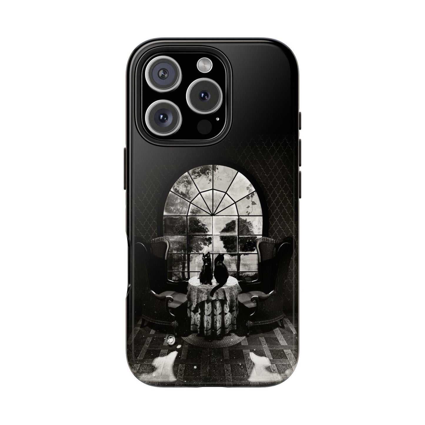 Surreal Skull Art Tough Phone Cases, Gothic Room Design, Protective Phone Cover, Skull Lover Gift