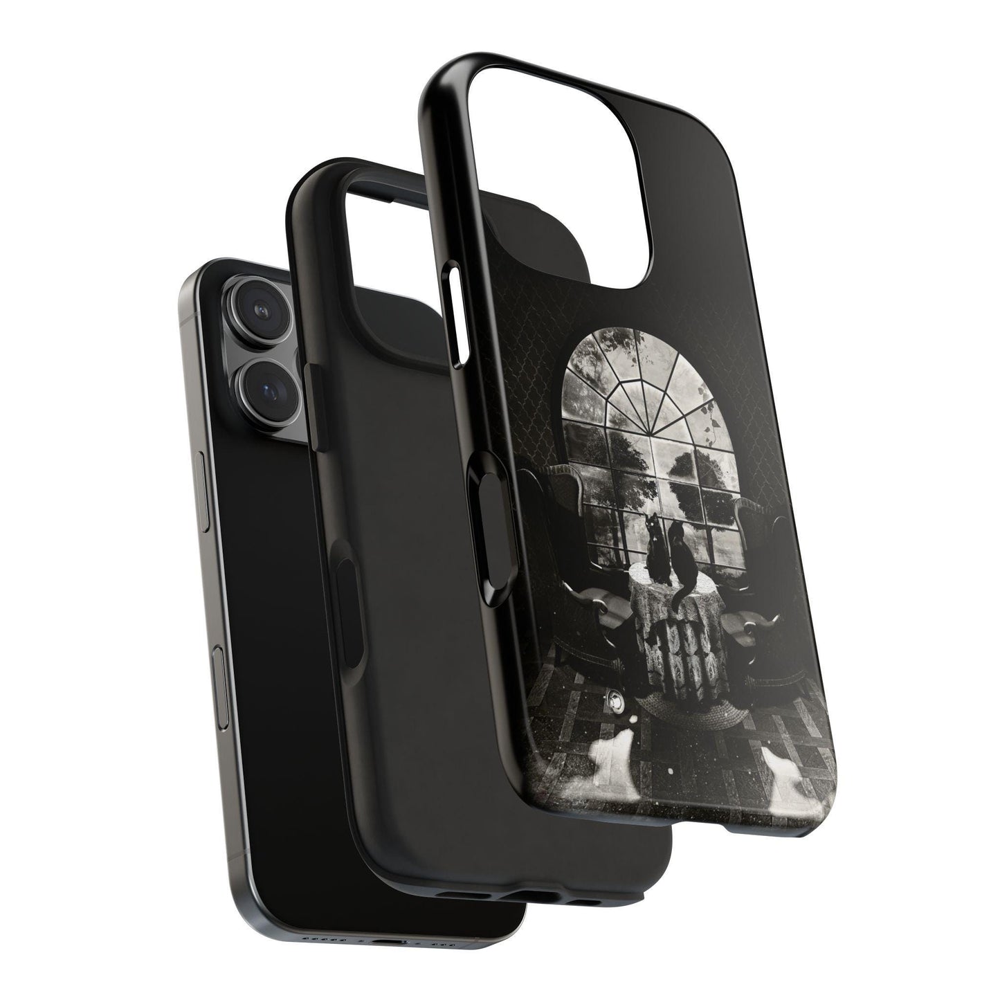 Surreal Skull Art Tough Phone Cases, Gothic Room Design, Protective Phone Cover, Skull Lover Gift
