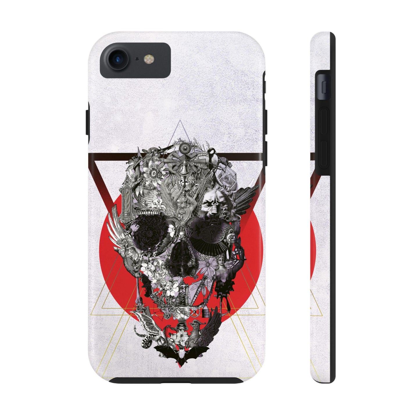 Cool Skull Phone Case, Gothic Phone Cover, Tough Phone Sleeve, Abstract Skull Art, Black and White Tones, Halloween Gift