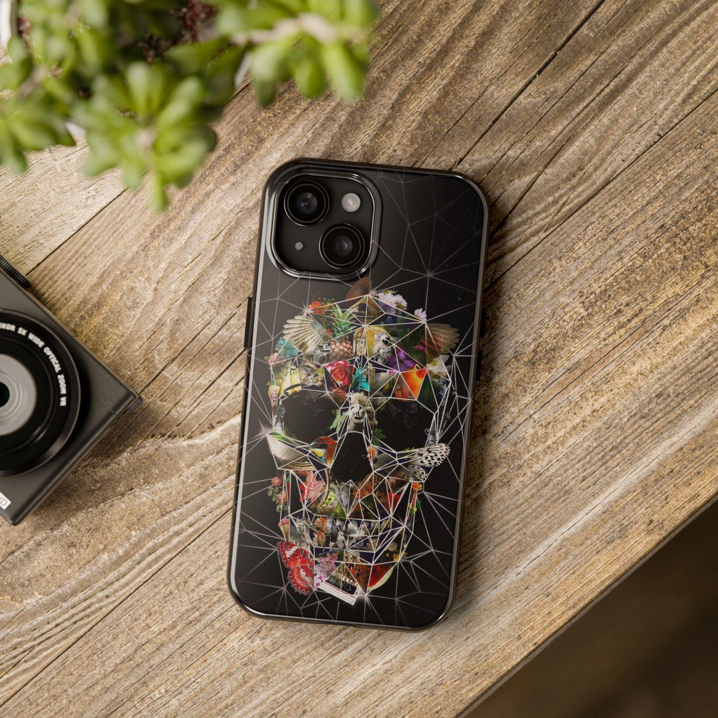 Skull Tough Phone Cases, Colorful Abstract Skull Art, iPhone Case, Protective Cover, Unique Phone Accessories, Trendy Mobile