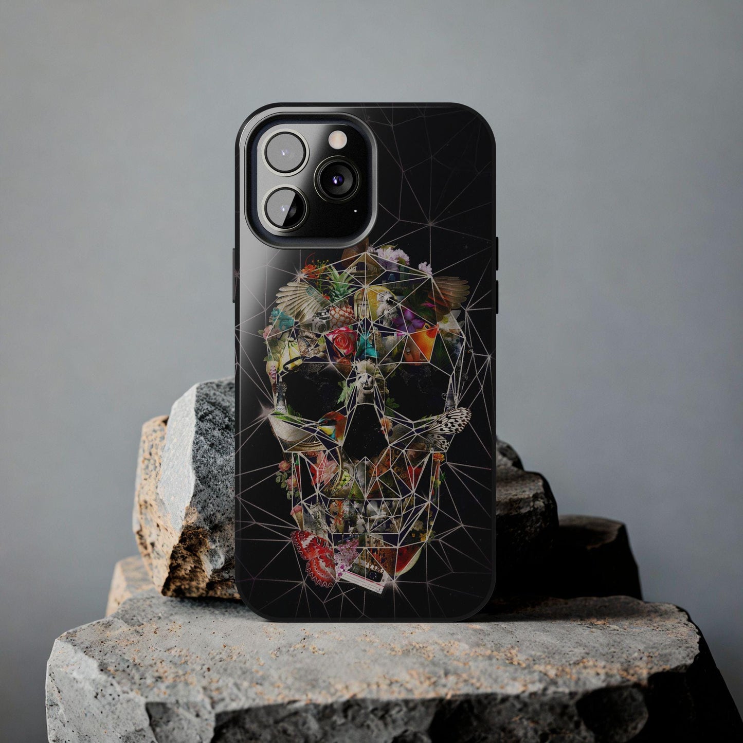 Skull Tough Phone Cases, Colorful Abstract Skull Art, iPhone Case, Protective Cover, Unique Phone Accessories, Trendy Mobile
