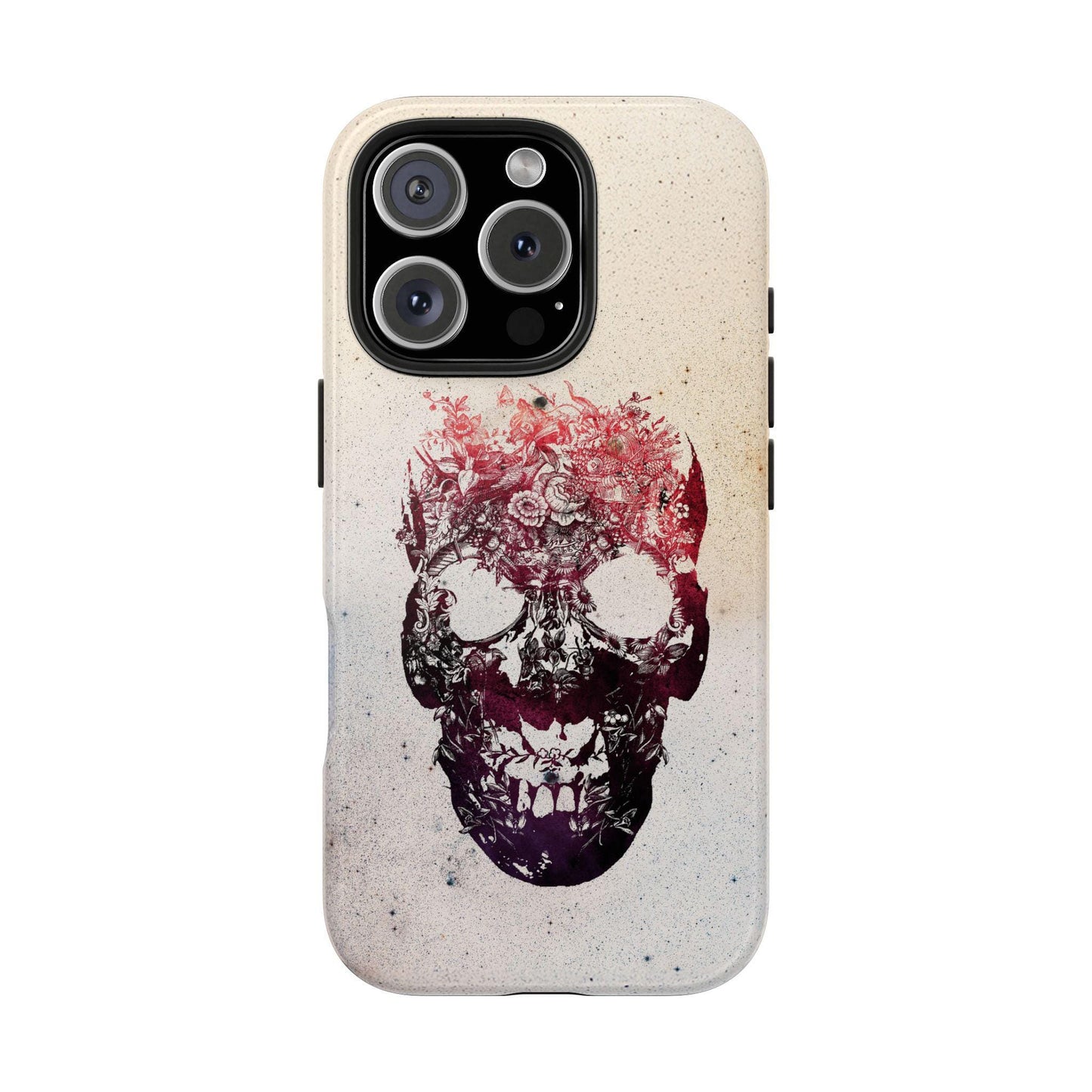 Cool Skull Phone Case, Floral Phone Cover, Tough Phone Sleeve, Sugar Skull Art, Sepia Tones, Halloween Gift
