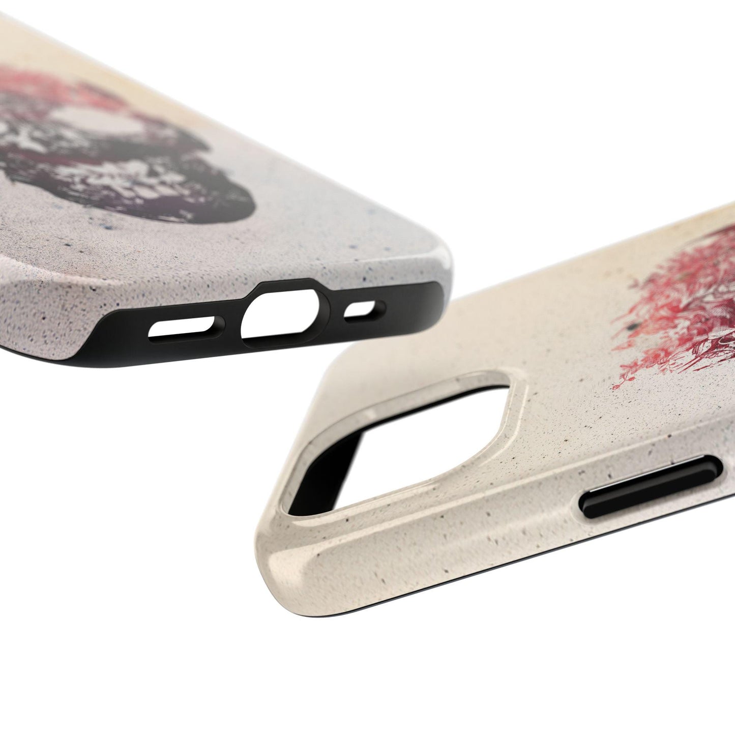 Cool Skull Phone Case, Floral Phone Cover, Tough Phone Sleeve, Sugar Skull Art, Sepia Tones, Halloween Gift