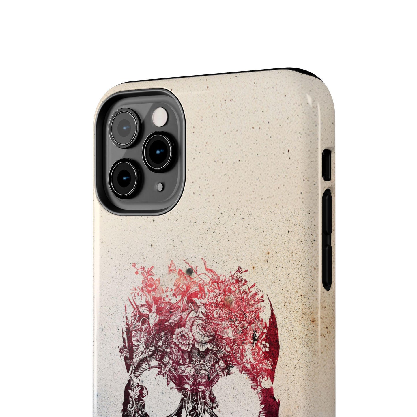 Cool Skull Phone Case, Floral Phone Cover, Tough Phone Sleeve, Sugar Skull Art, Sepia Tones, Halloween Gift