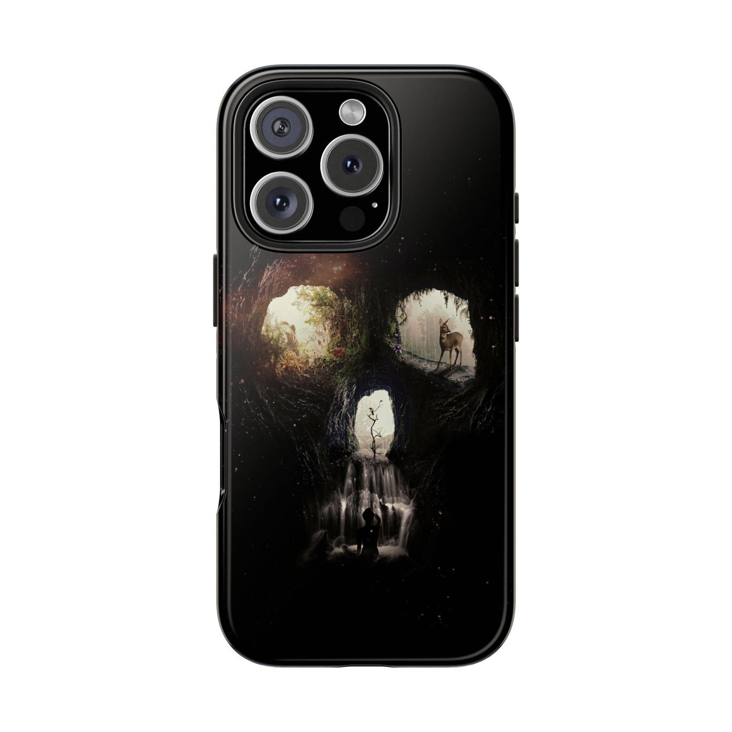 Surreal Skull Art Tough Phone Cases, Cave Skull Design, Protective Phone Cover, Skull Lover Gift