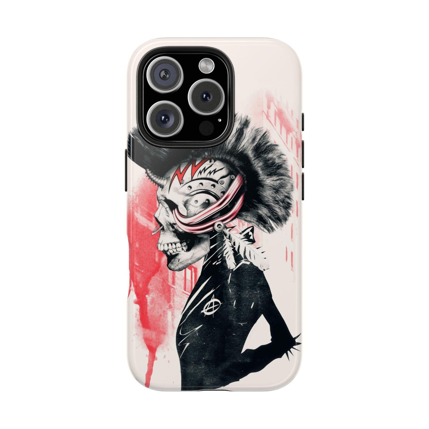 Punk Skull Phone Case, Music Phone Cover, Tough Phone Sleeve, Sugar Skull Art, Halloween Gift